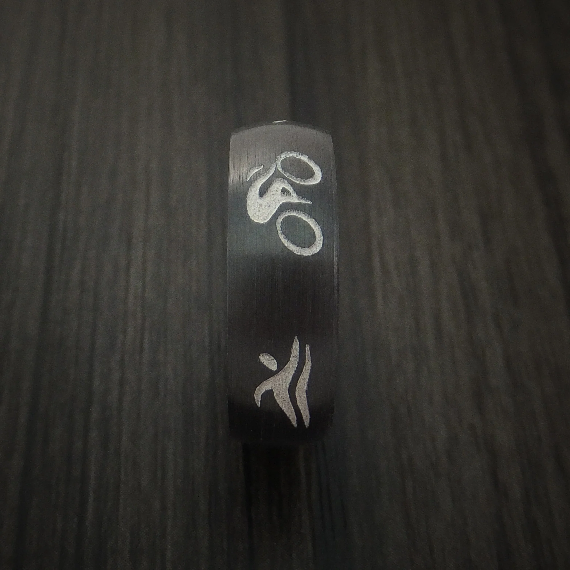 Black Zirconium Triathlon Band Custom Made Men's Ring - Image 4