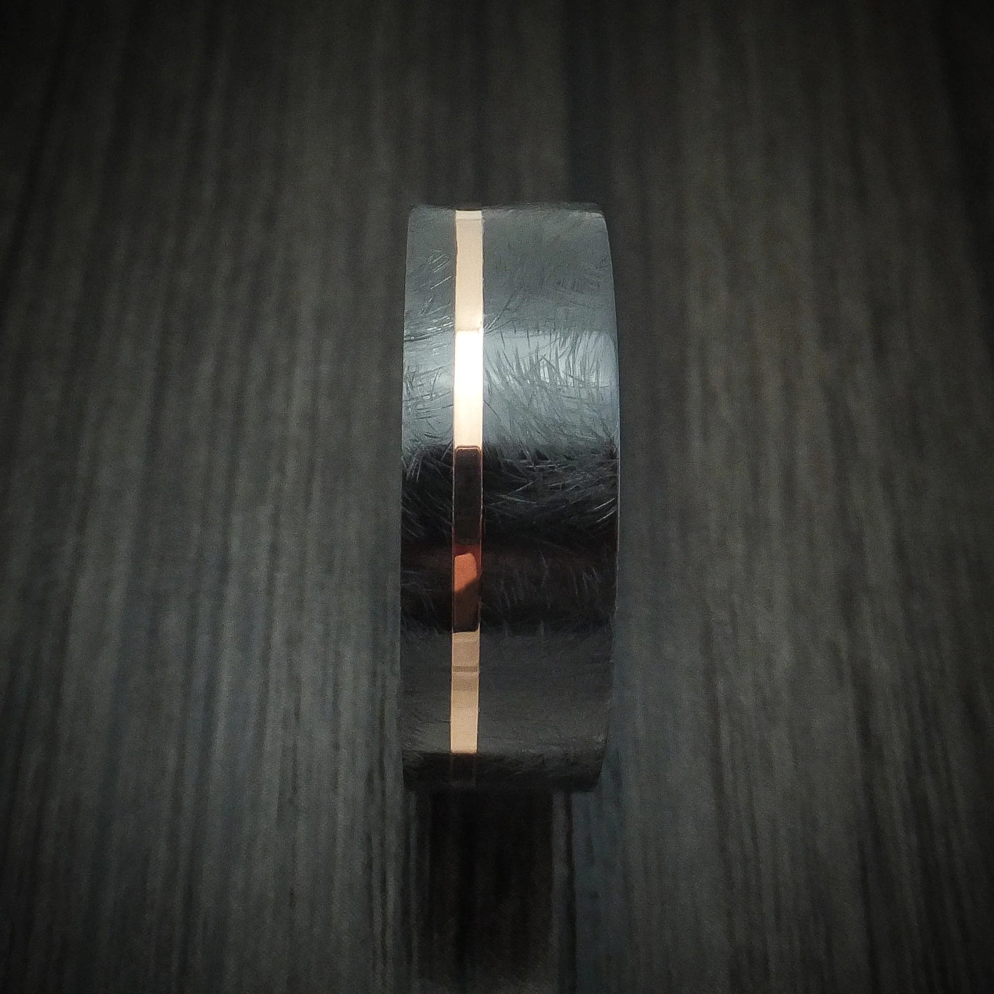 Black Zirconium with 14K Gold Inlay and Antler Sleeve Custom Made - Image 3
