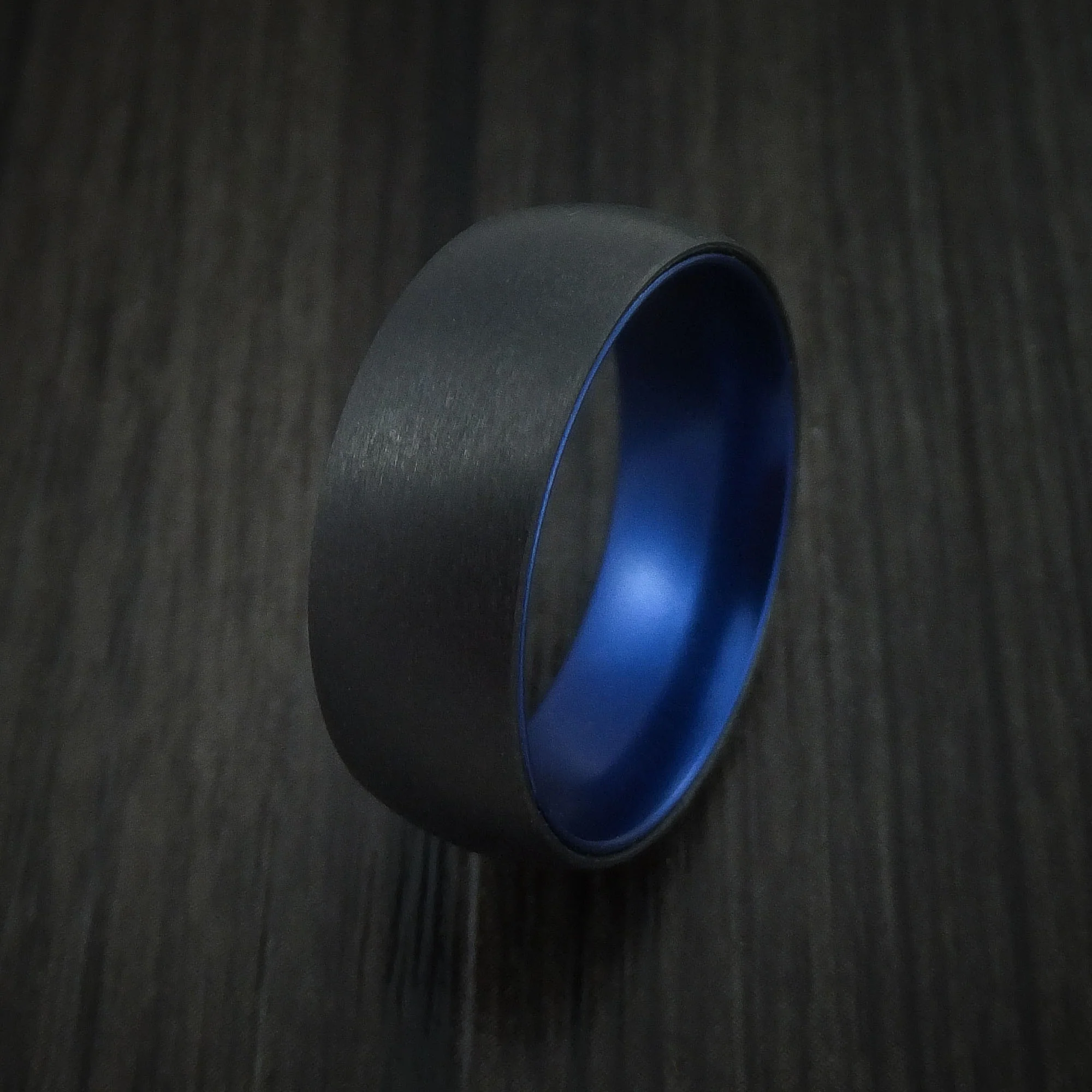 Black Zirconium with Blue Anodized Sleeve Custom Made Men's Band Choose Your Color - Image 2