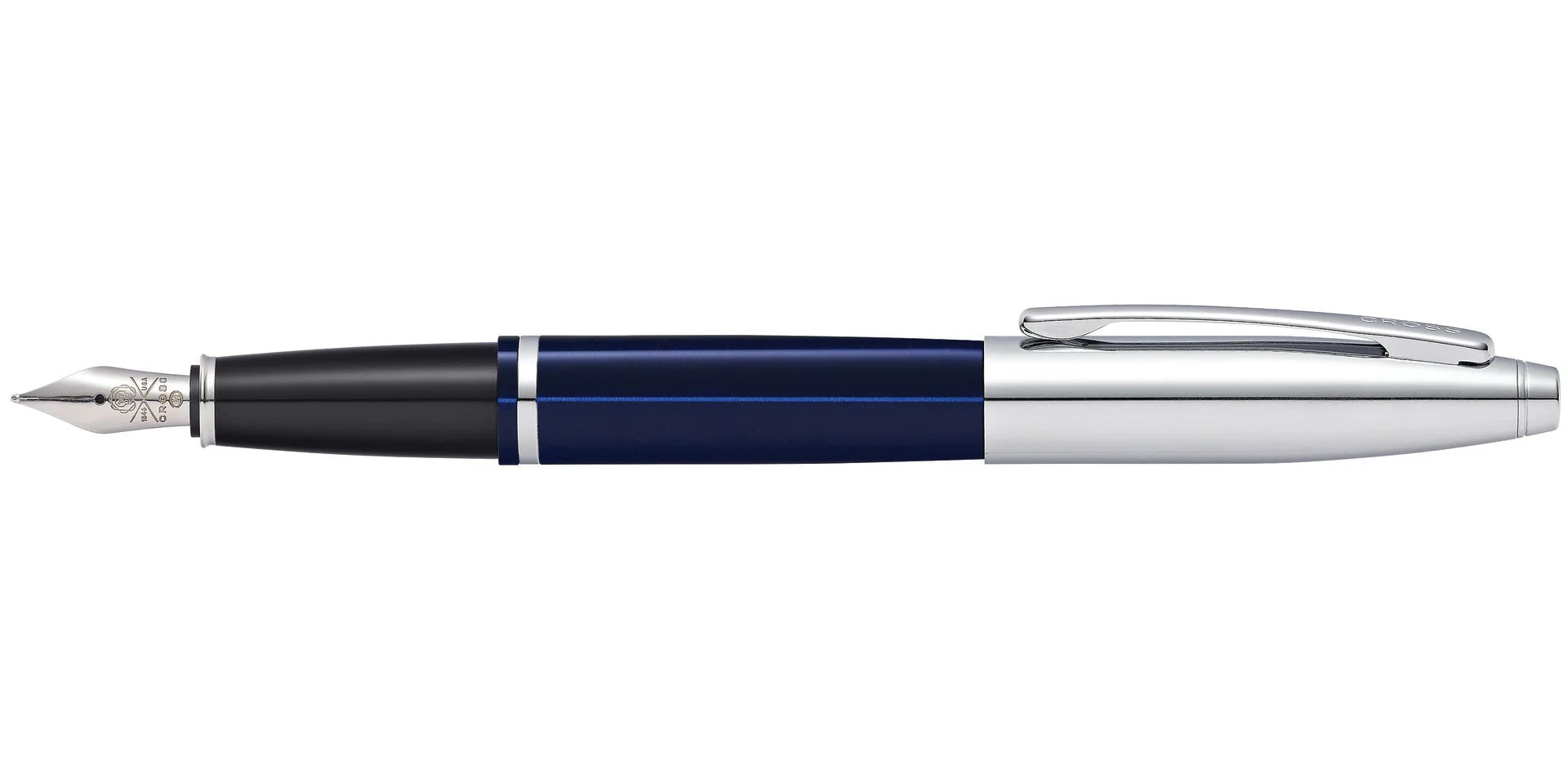Calais™ Chrome & Blue Lacquer Stainless Steel Medium Nib Fountain Pen - Image 4