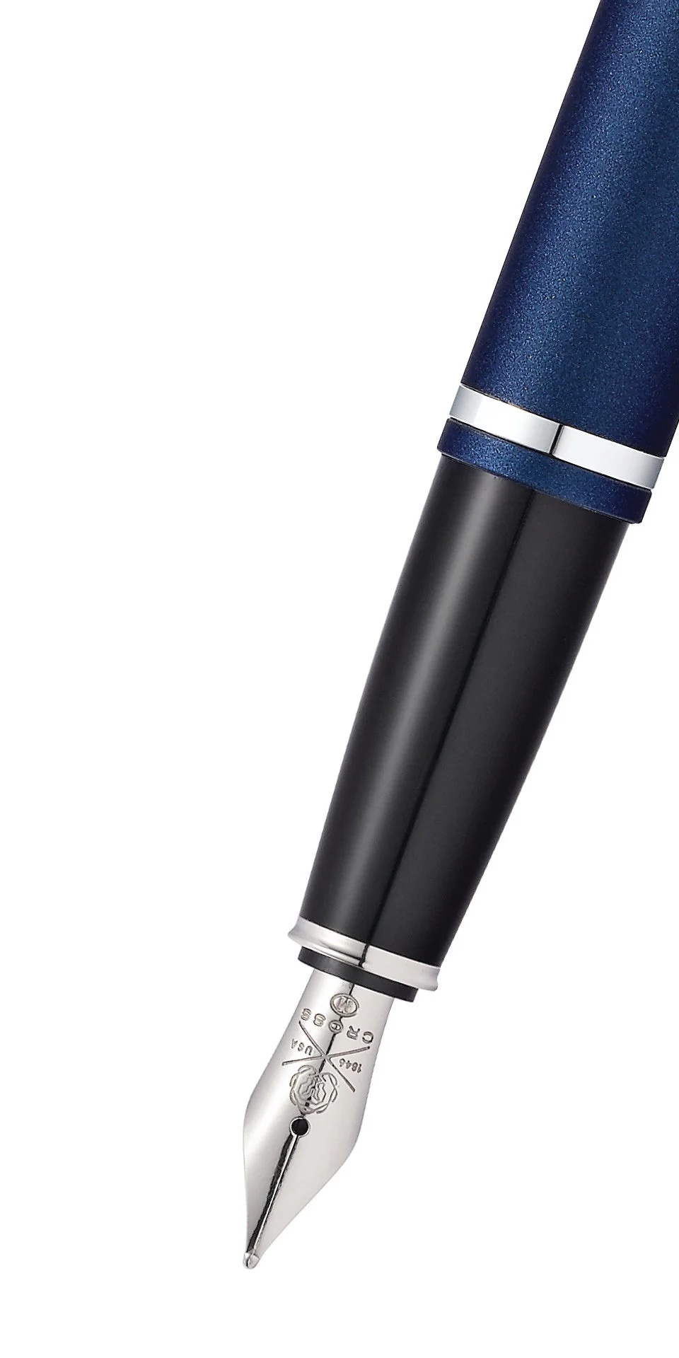 Calais™ Matte Metallic Midnight Blue Fountain Pen with Stainless Steel Nib - Image 2