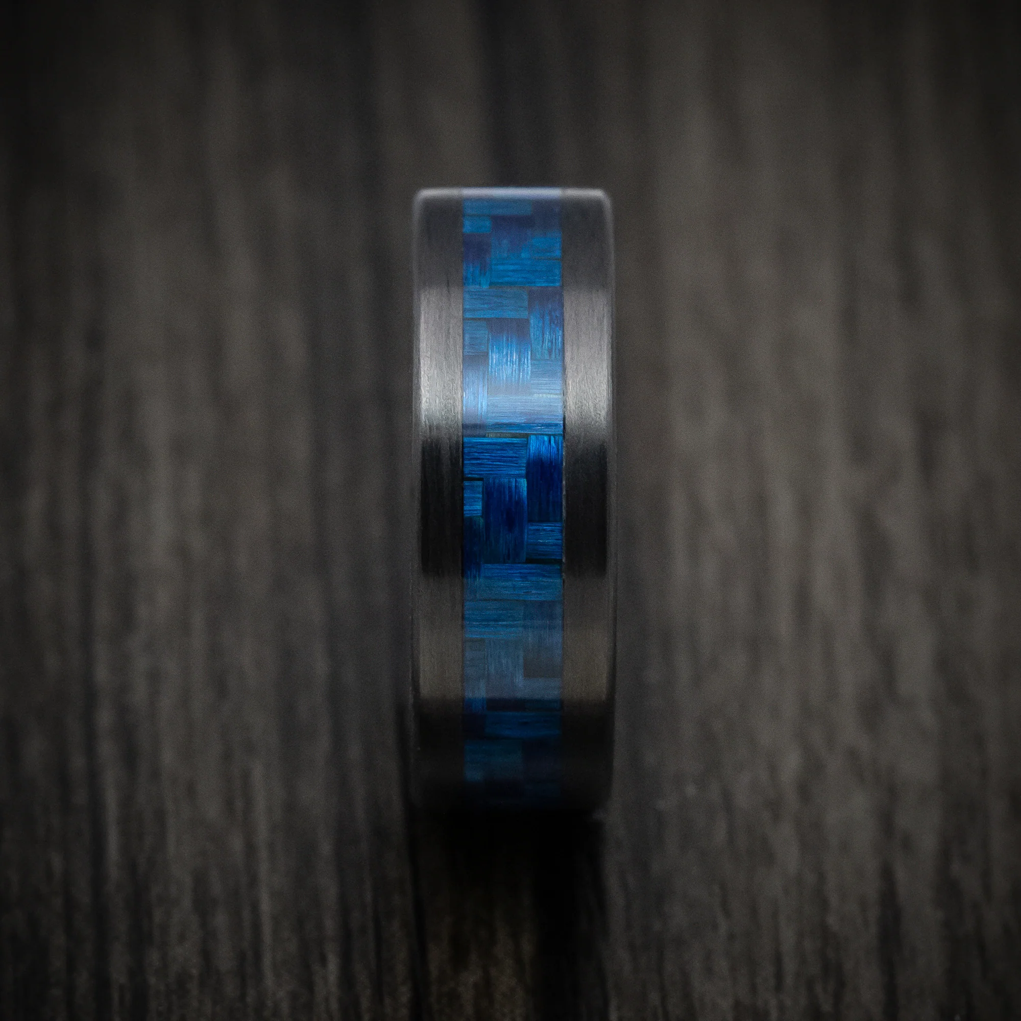 Carbon Fiber and Blue Carbon Fiber Men's Ring - Image 3