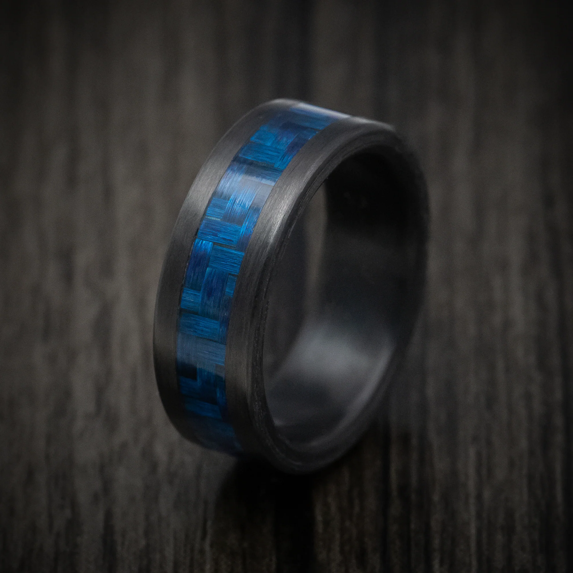 Carbon Fiber and Blue Carbon Fiber Men's Ring - Image 4