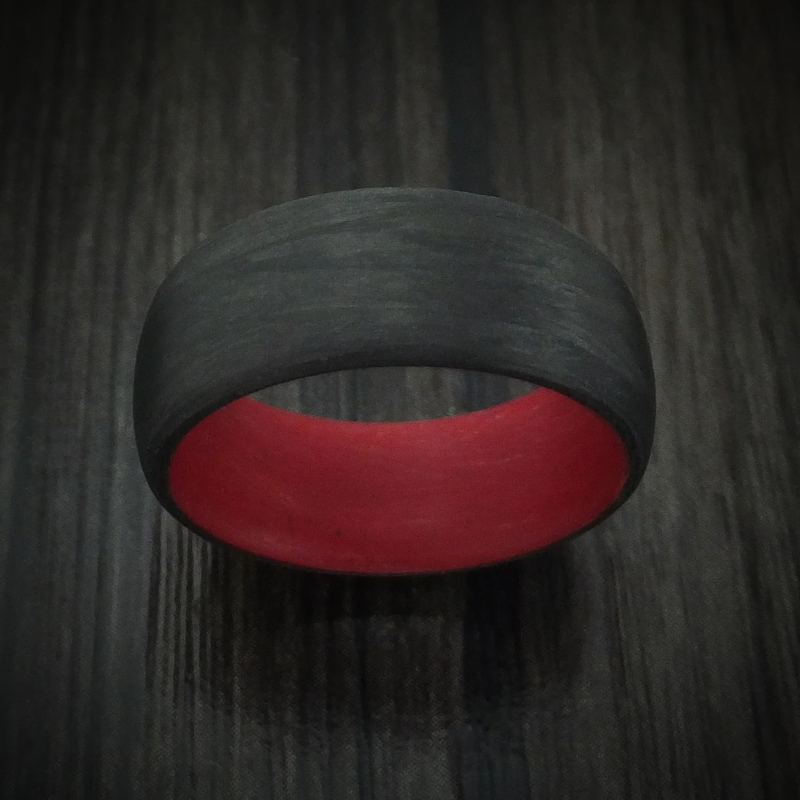 Carbon Fiber And Red Sleeve Men's Ring Custom Made - Image 2