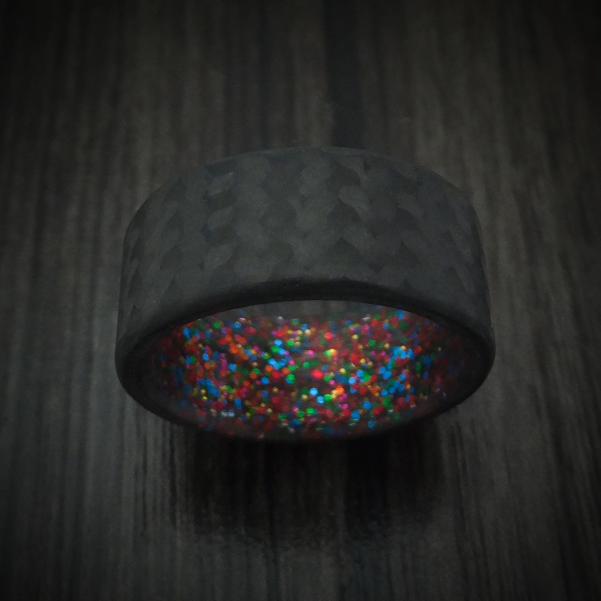 Carbon Fiber And Sparkle Sleeve Men's Ring Custom Made - Image 2