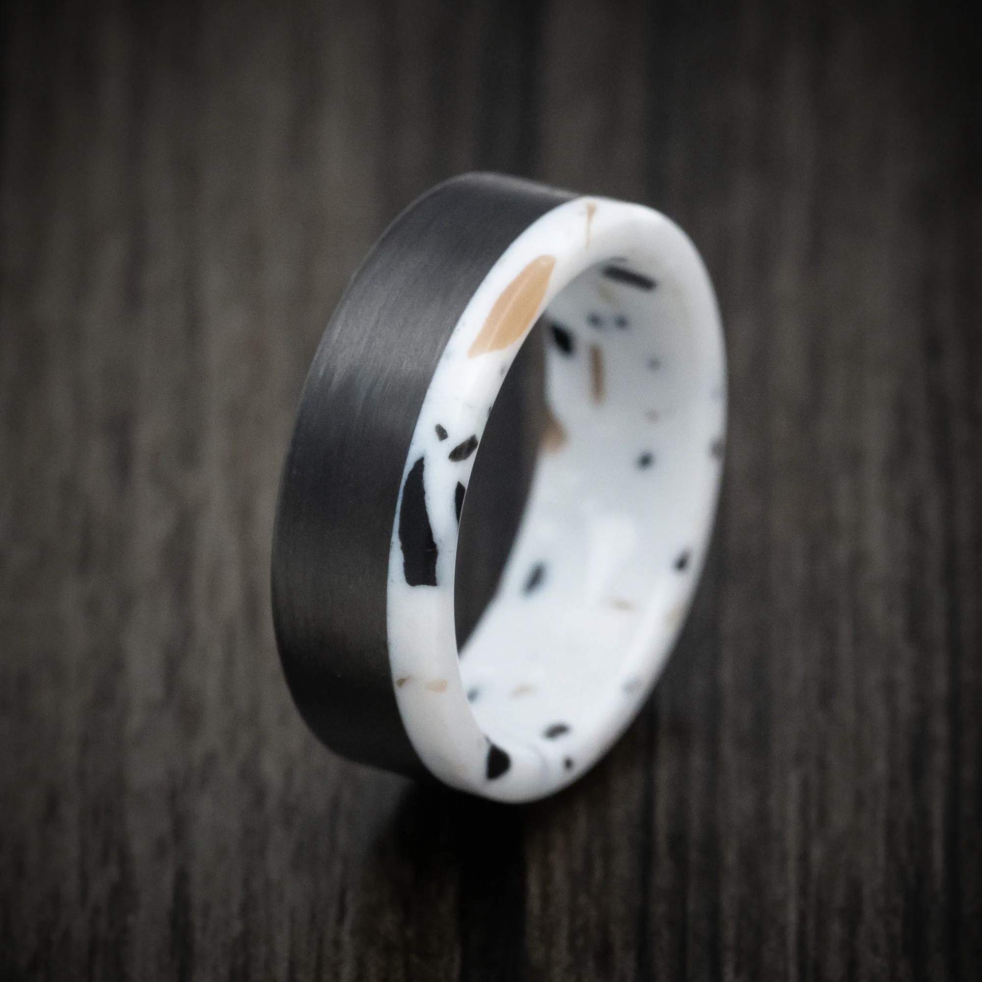 Carbon Fiber and Venetian Composite Men's Ring - Image 4