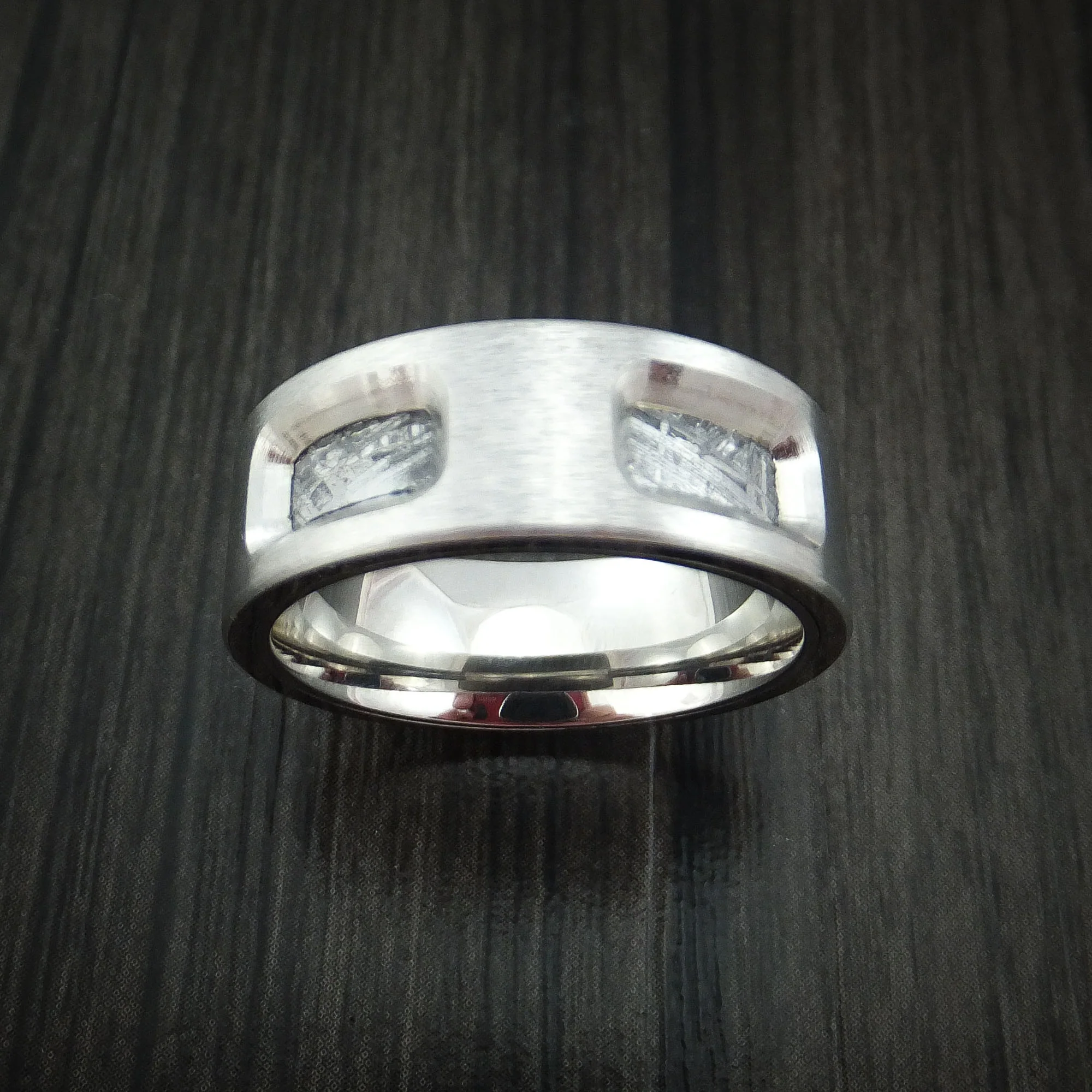 Cobalt Chrome and Gibeon Meteorite Custom Made Men's Band - Image 2