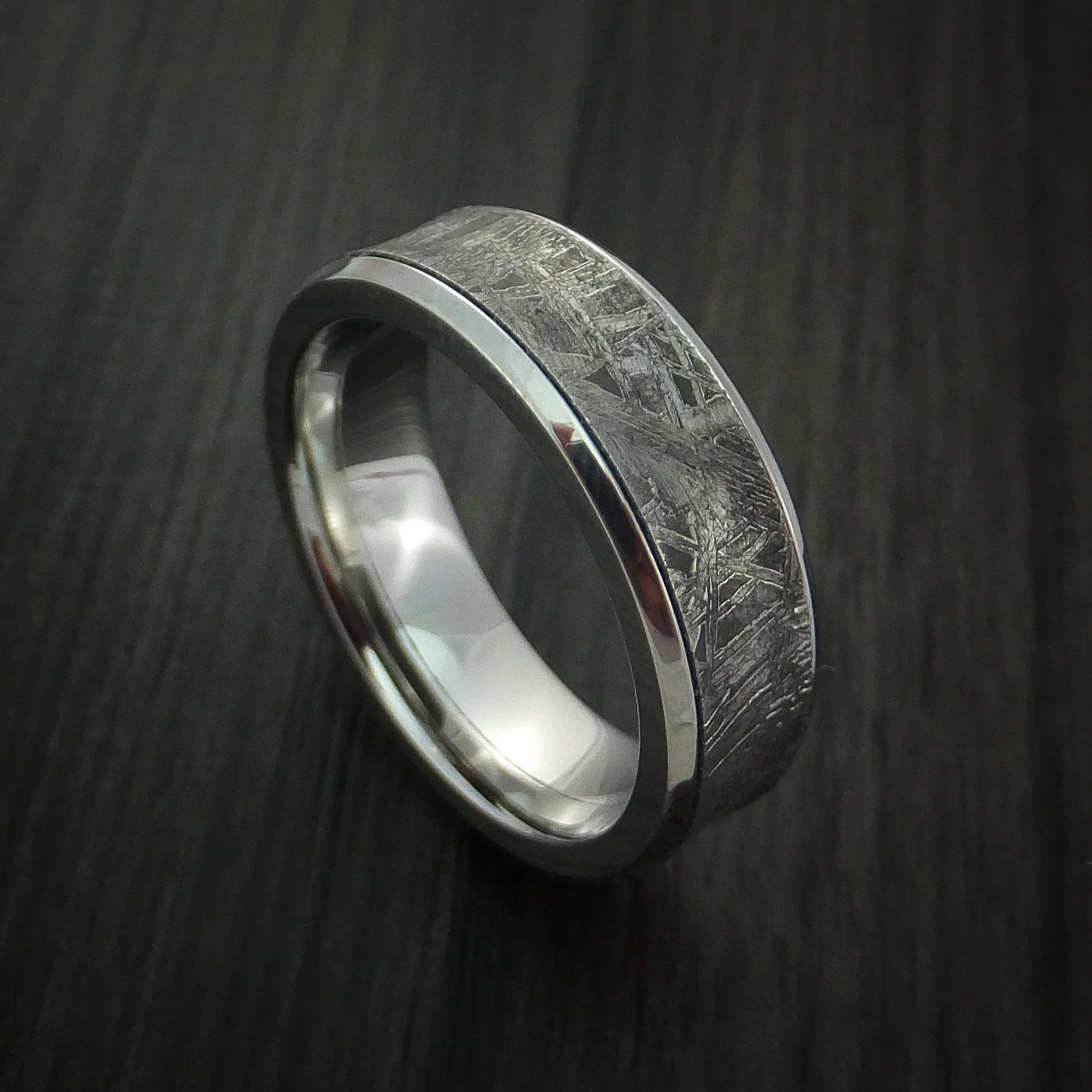 Cobalt Chrome and Gibeon Meteorite Men's Ring Custom Made