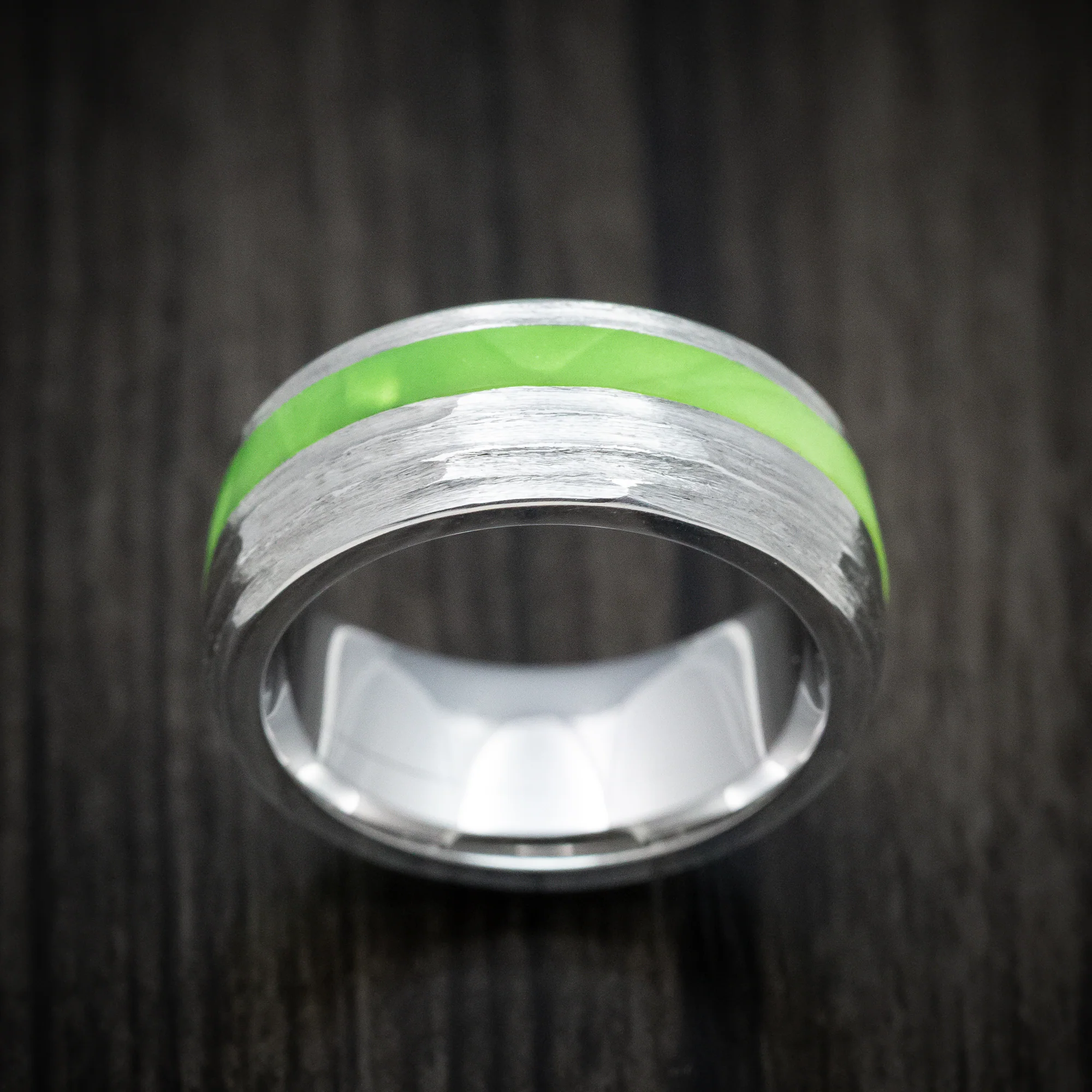 Cobalt Chrome and Juma Inlay Men's Ring Custom Made Band - Image 2