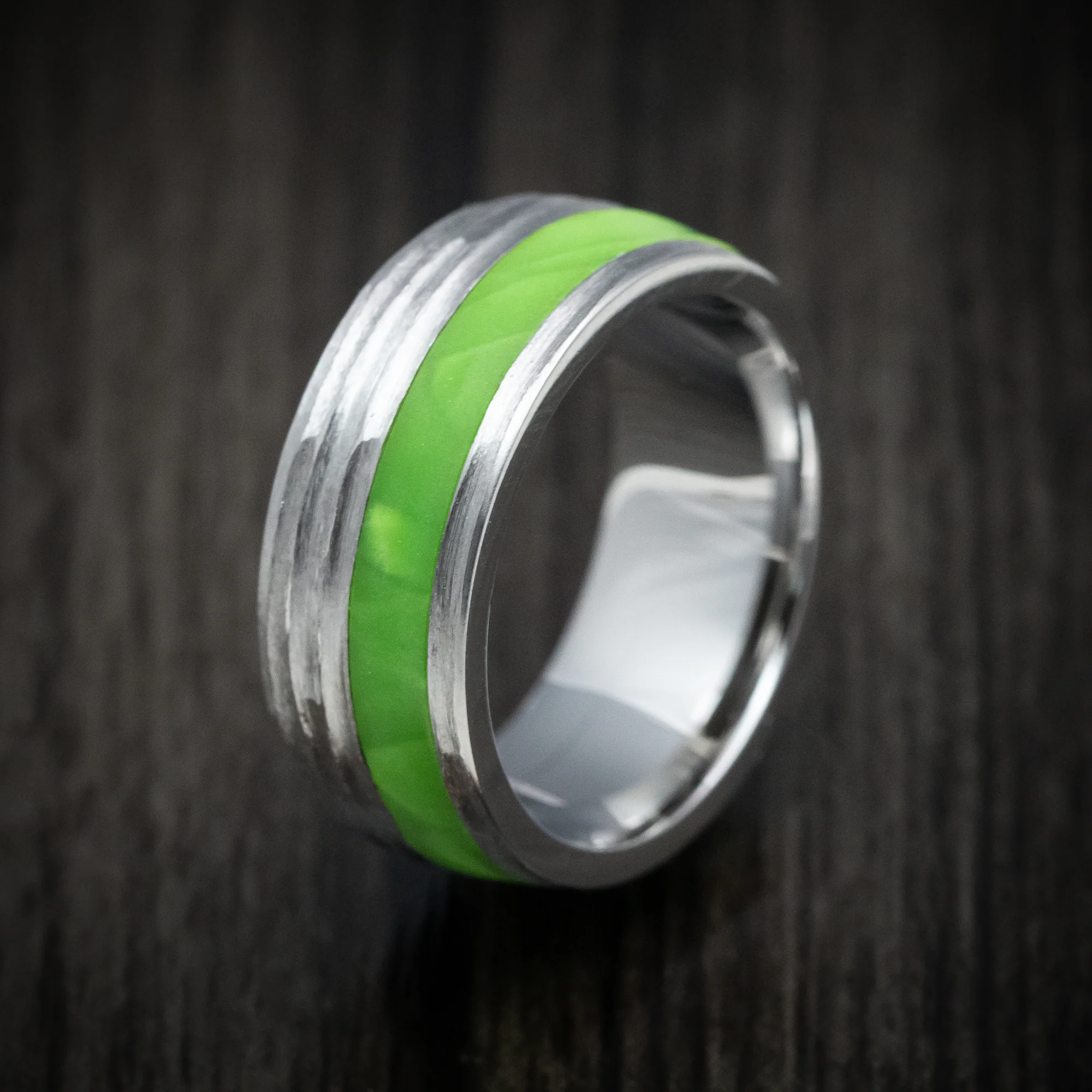 Cobalt Chrome and Juma Inlay Men's Ring Custom Made Band - Image 4