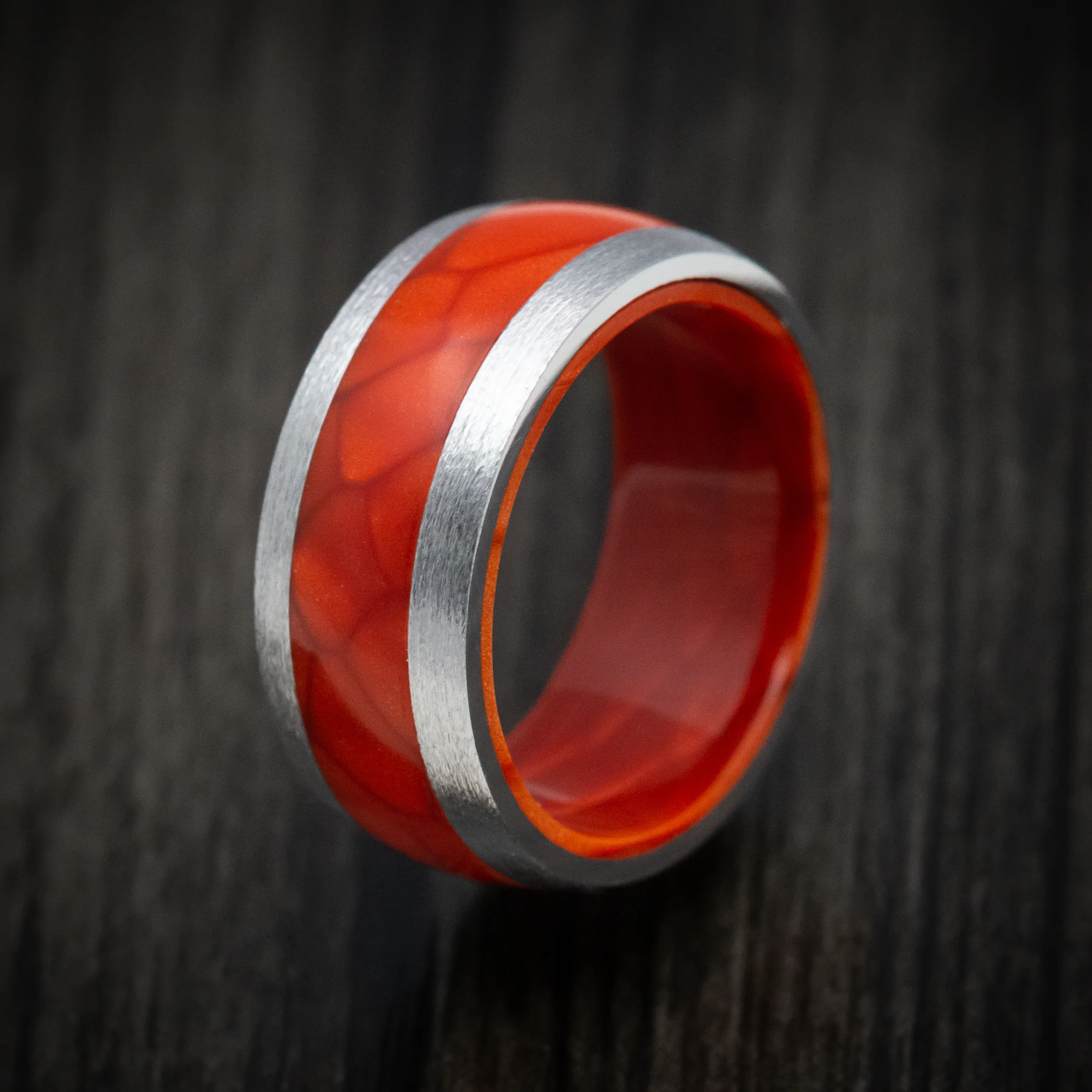 Cobalt Chrome and Juma Sleeve and Inlay Men's Ring Custom Made Band - Image 4