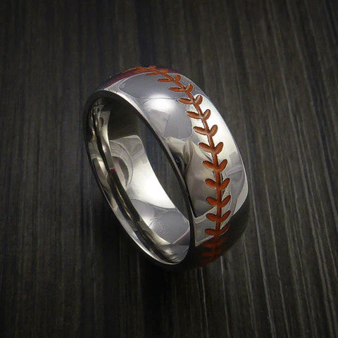 Cobalt Chrome Baseball Ring with Polish Finish - Image 6
