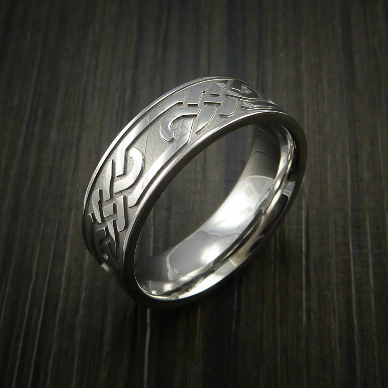 Cobalt Chrome Celtic Loop Wedding Infinity Men's Ring Custom Made - Image 5