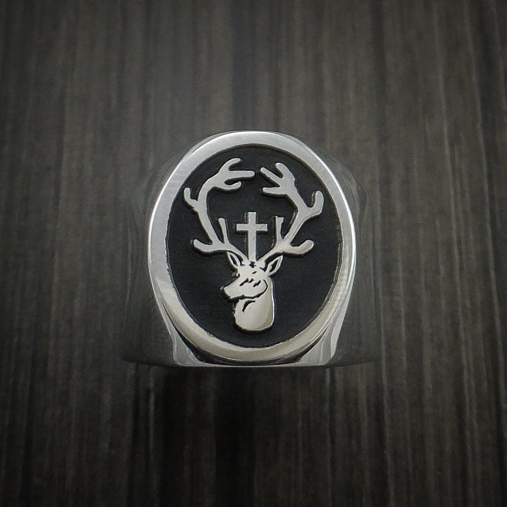 Cobalt Chrome Custom Signet Men's Ring Use your Own Design - Image 4
