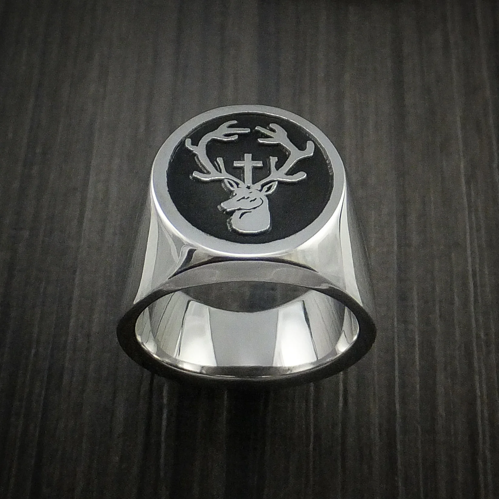 Cobalt Chrome Custom Signet Men's Ring Use your Own Design - Image 5