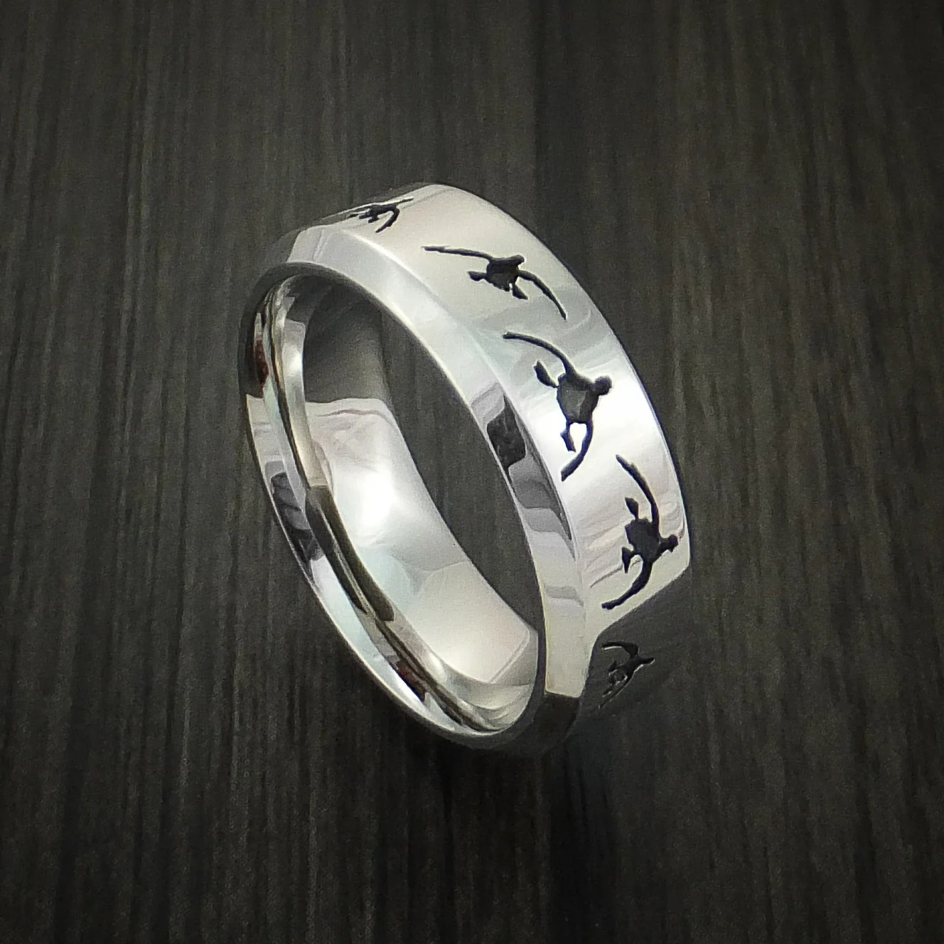 Cobalt Chrome Duck Hunter Men's Ring Custom Made Band