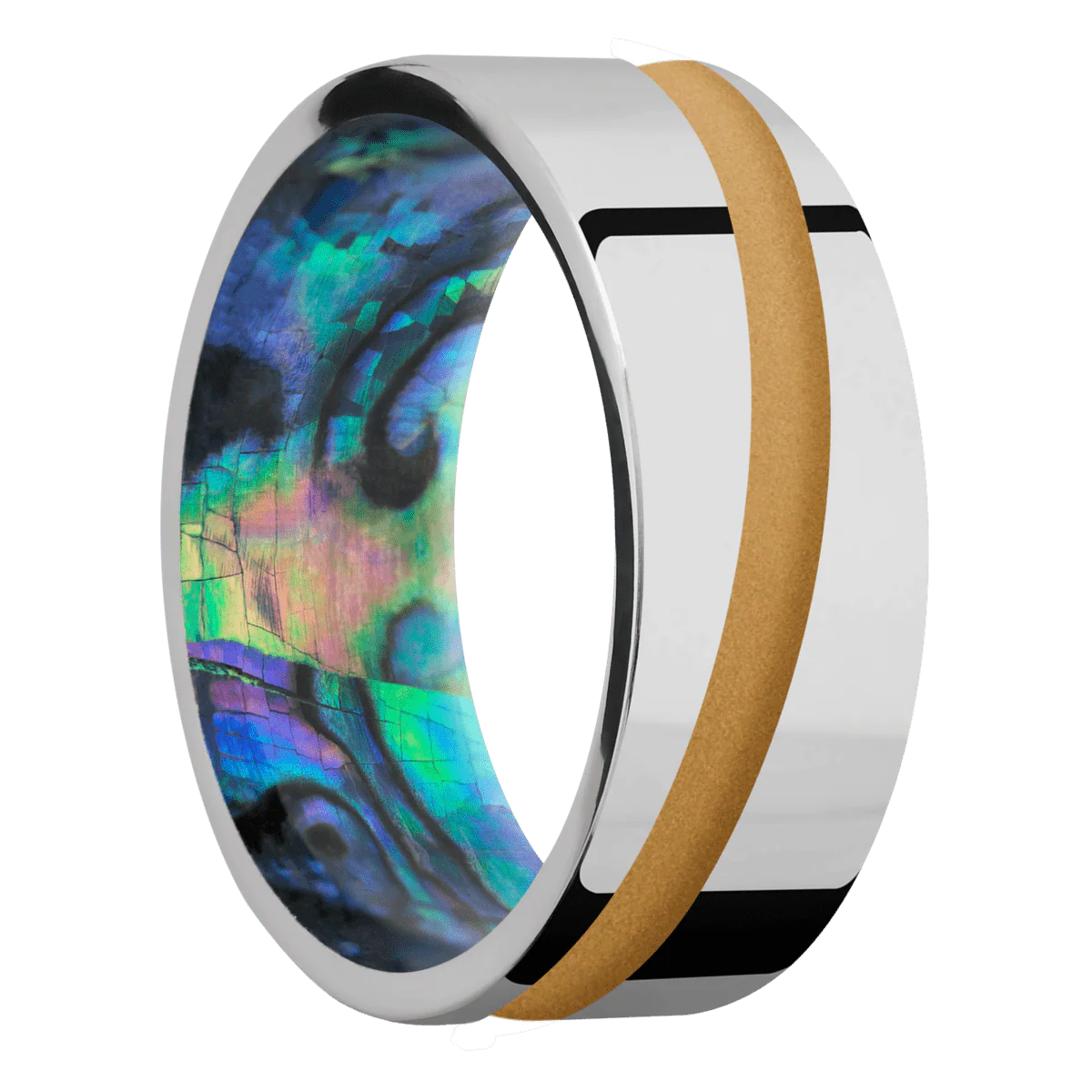 Cobalt Chrome + Polish Finish + Abalone