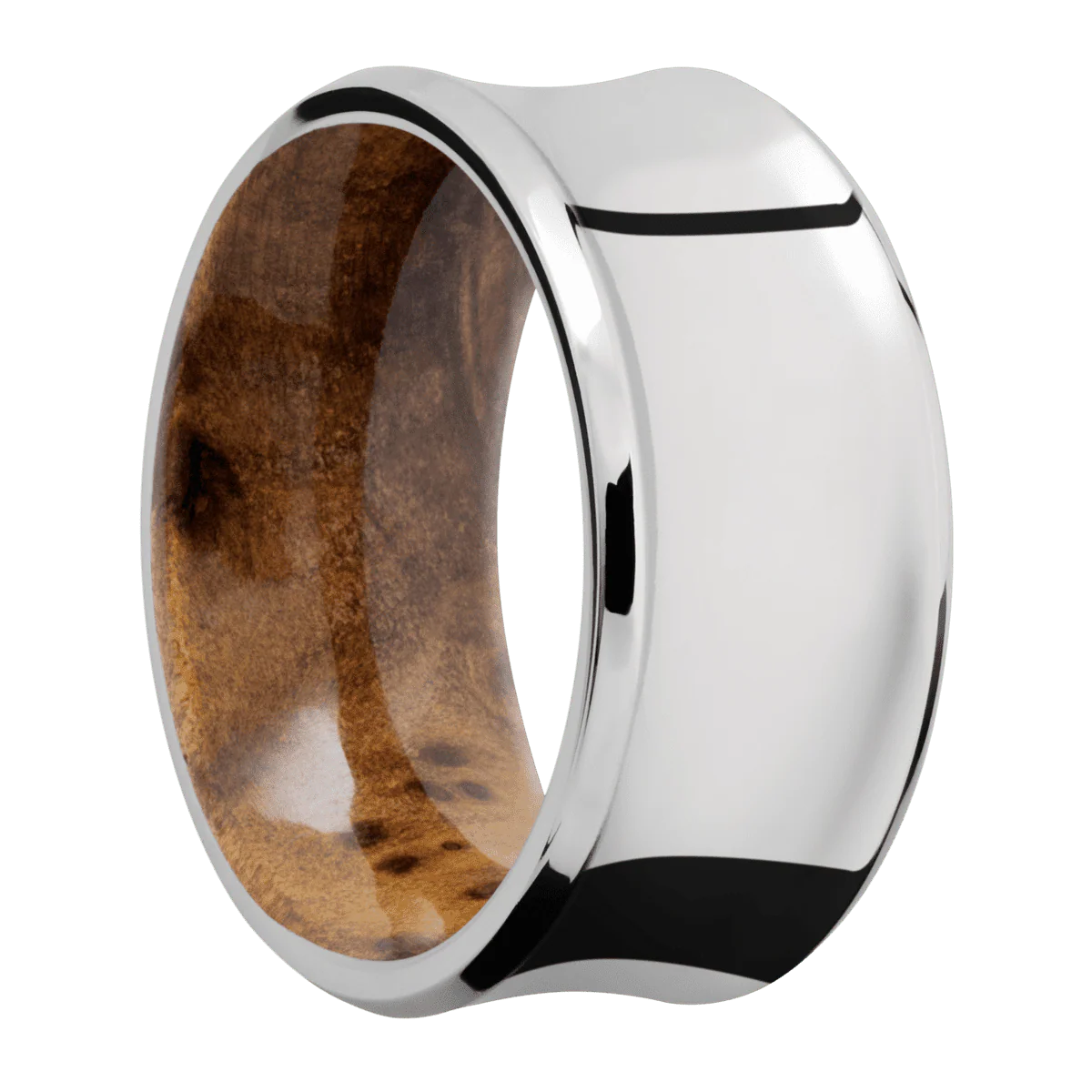 Cobalt Chrome + Polish , Polish Finish + Thuya Burl