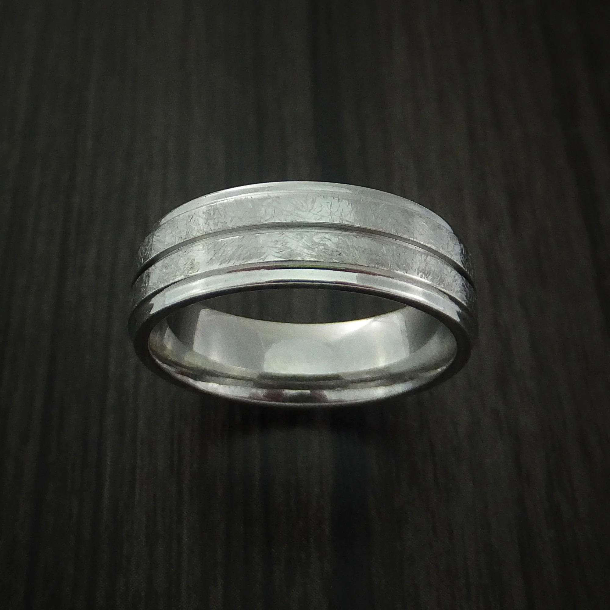 Cobalt Chrome Men's Ring Distressed Finish Band - Image 2