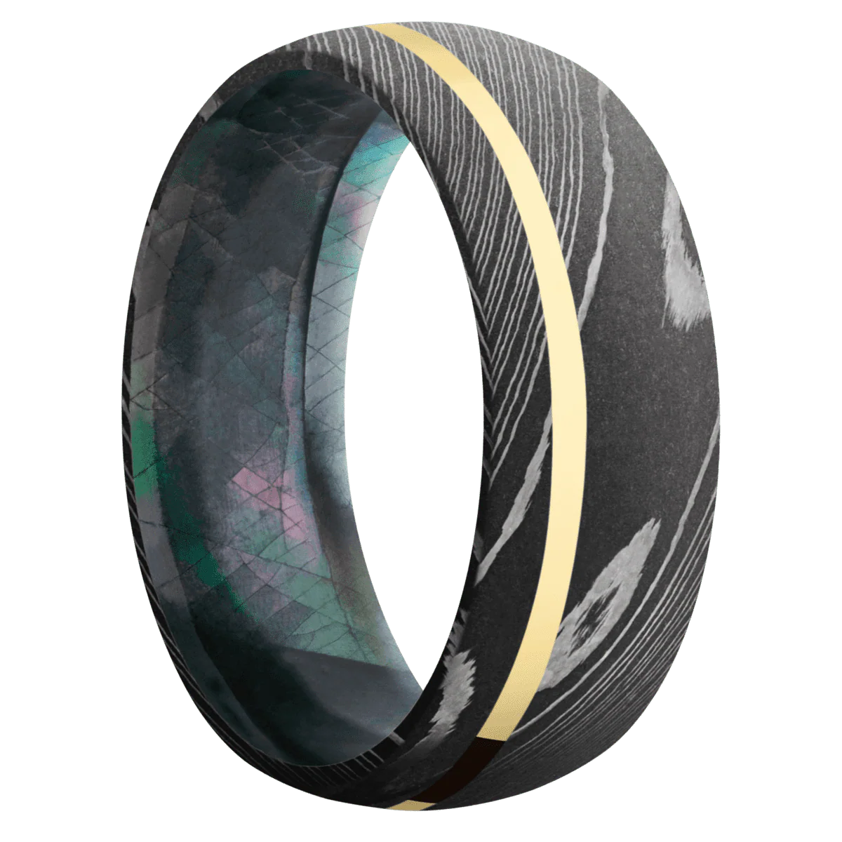 Damascus + Acid Finish + Black Mother of Pearl