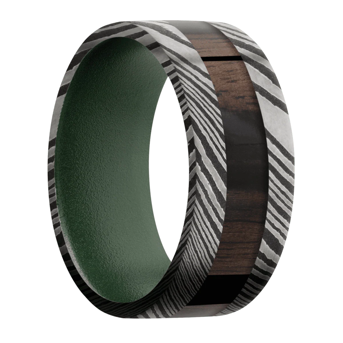 Damascus + Acid Finish + Highland Green