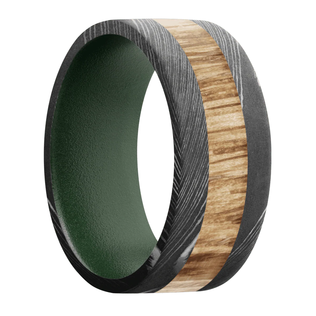 Damascus + Acid Finish + Highland Green