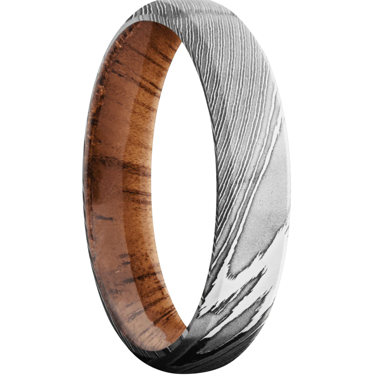 Damascus + Polish Finish + Koa