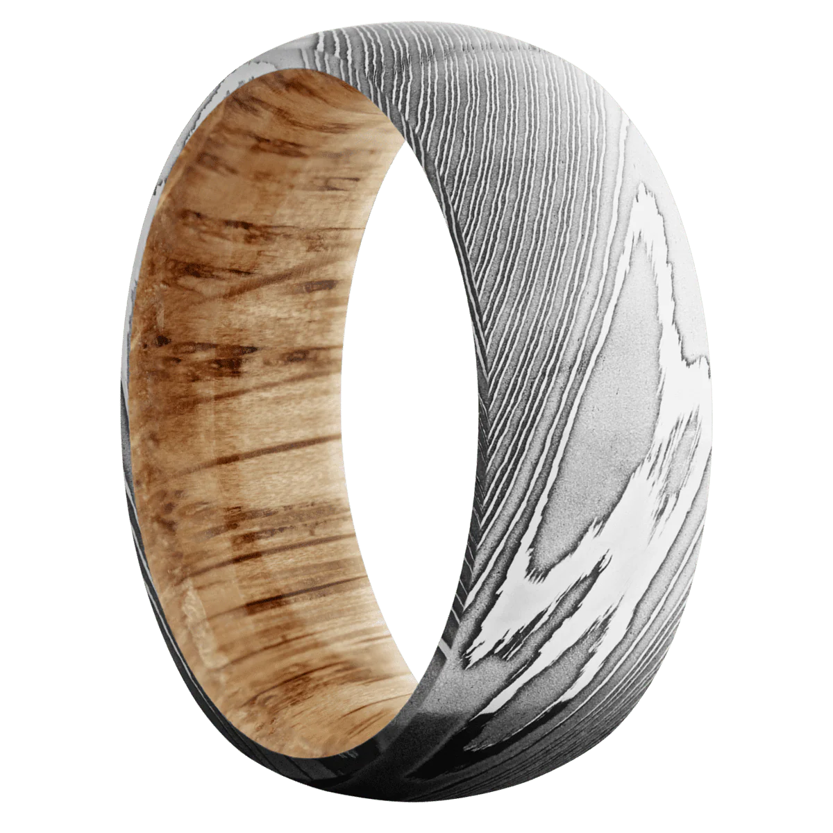 Damascus + Polish Finish + Natural Oak