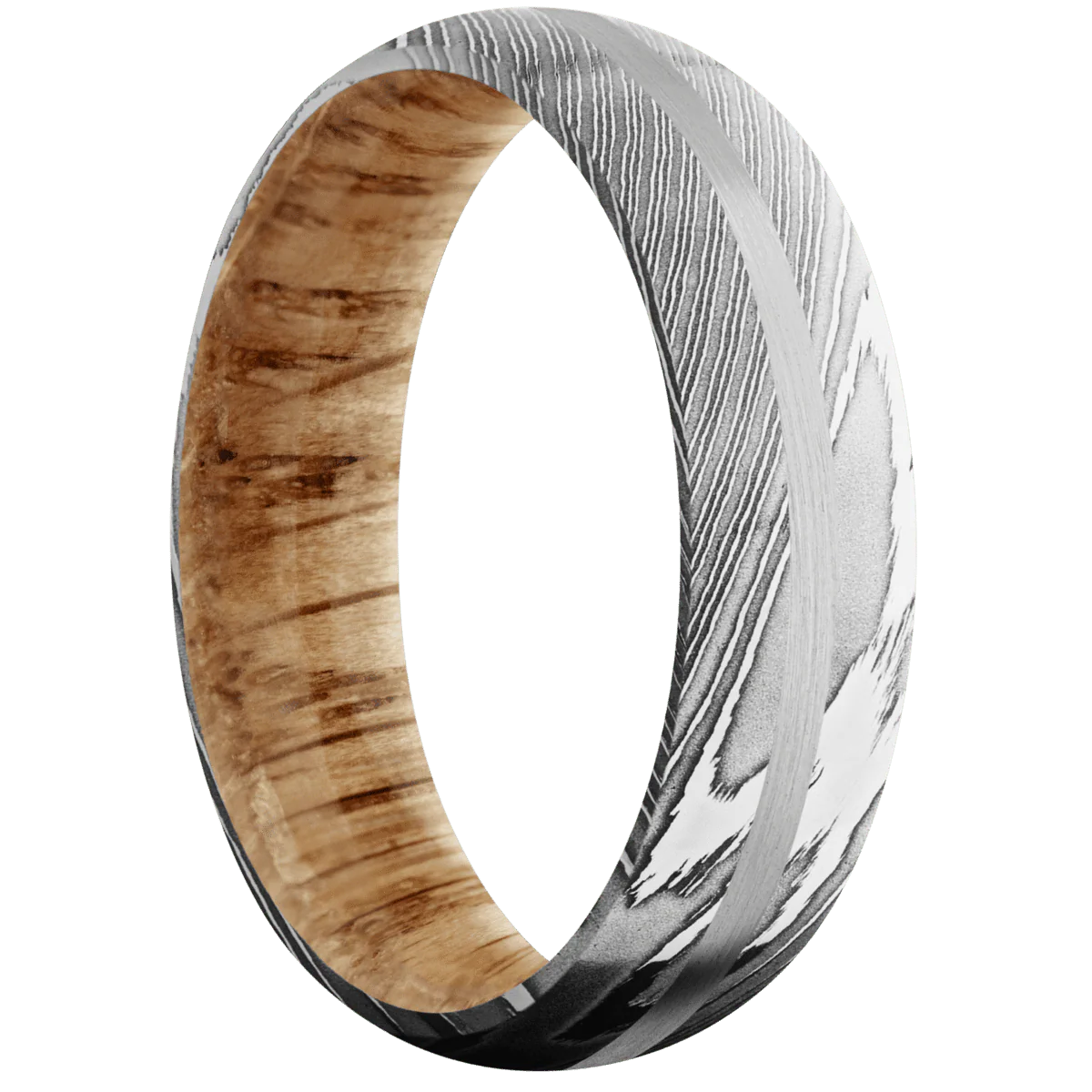 Damascus + Polish Finish + Natural Oak