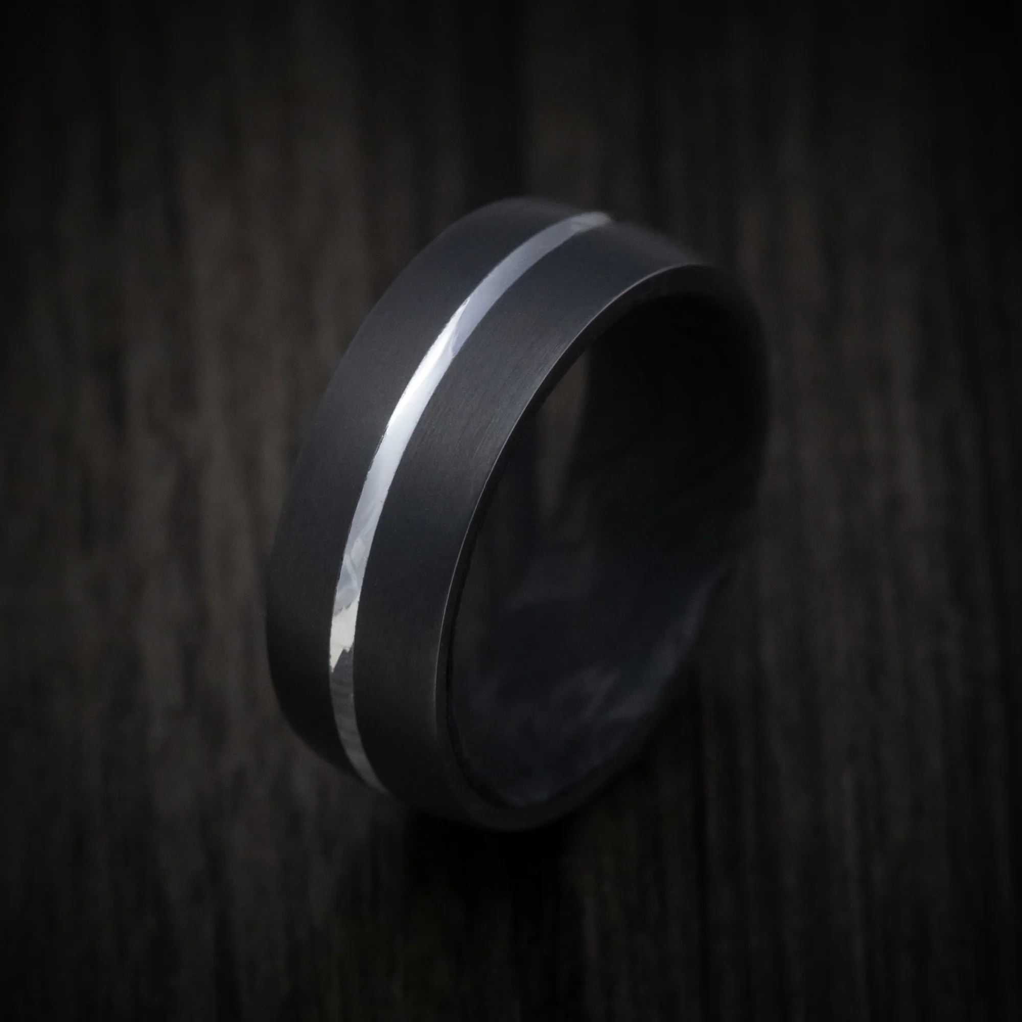 Darkened Tantalum Ring with Supercar Ron Exhaust Inlay  - Choose Your Exhaust - Image 3
