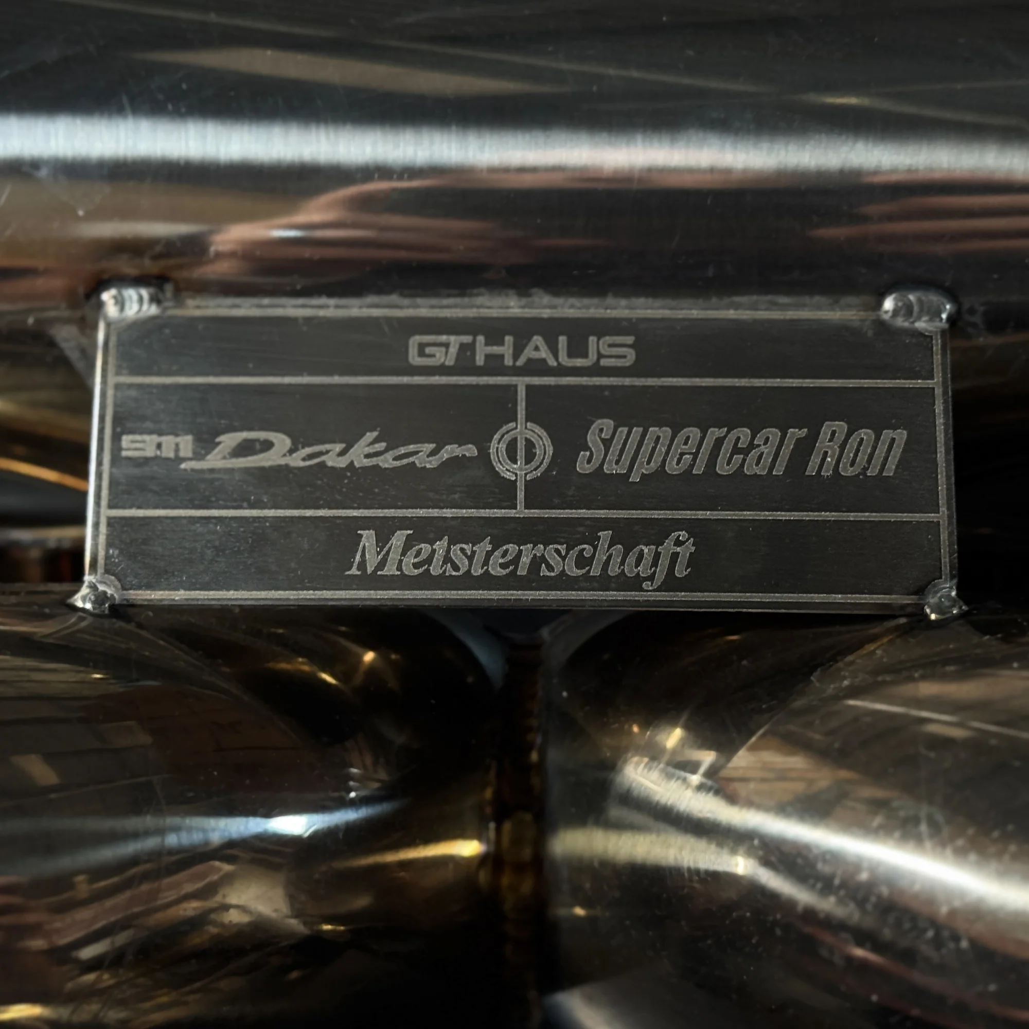 Darkened Tantalum Ring with Supercar Ron Authentic Supercar Exhaust Inlay and Forged Carbon Fiber Sleeve - Image 6