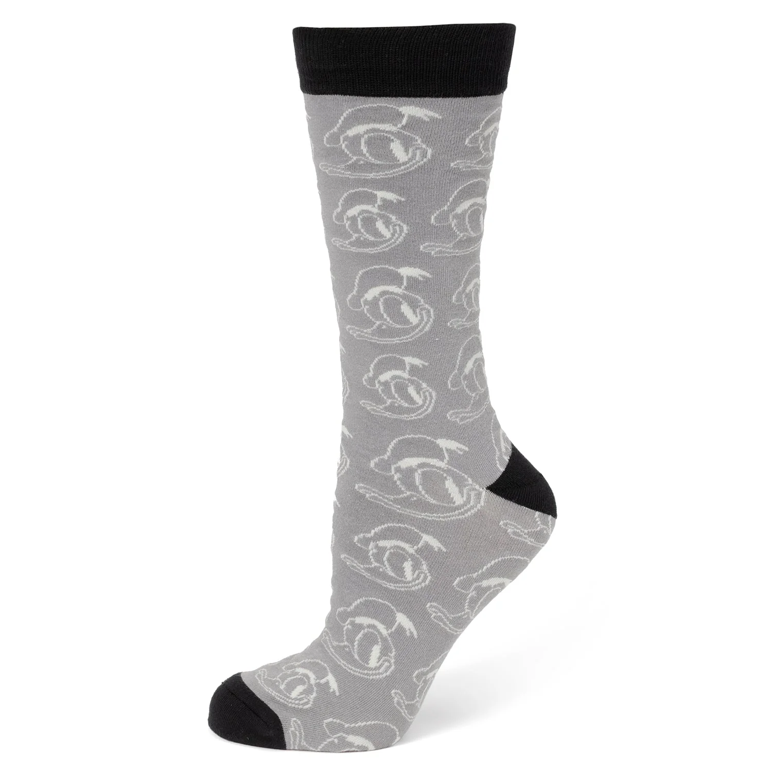Disney Donald Duck Patterned Gray Socks and Mickey Mouse Blue Lapel Pin Gift Set - Image 2
