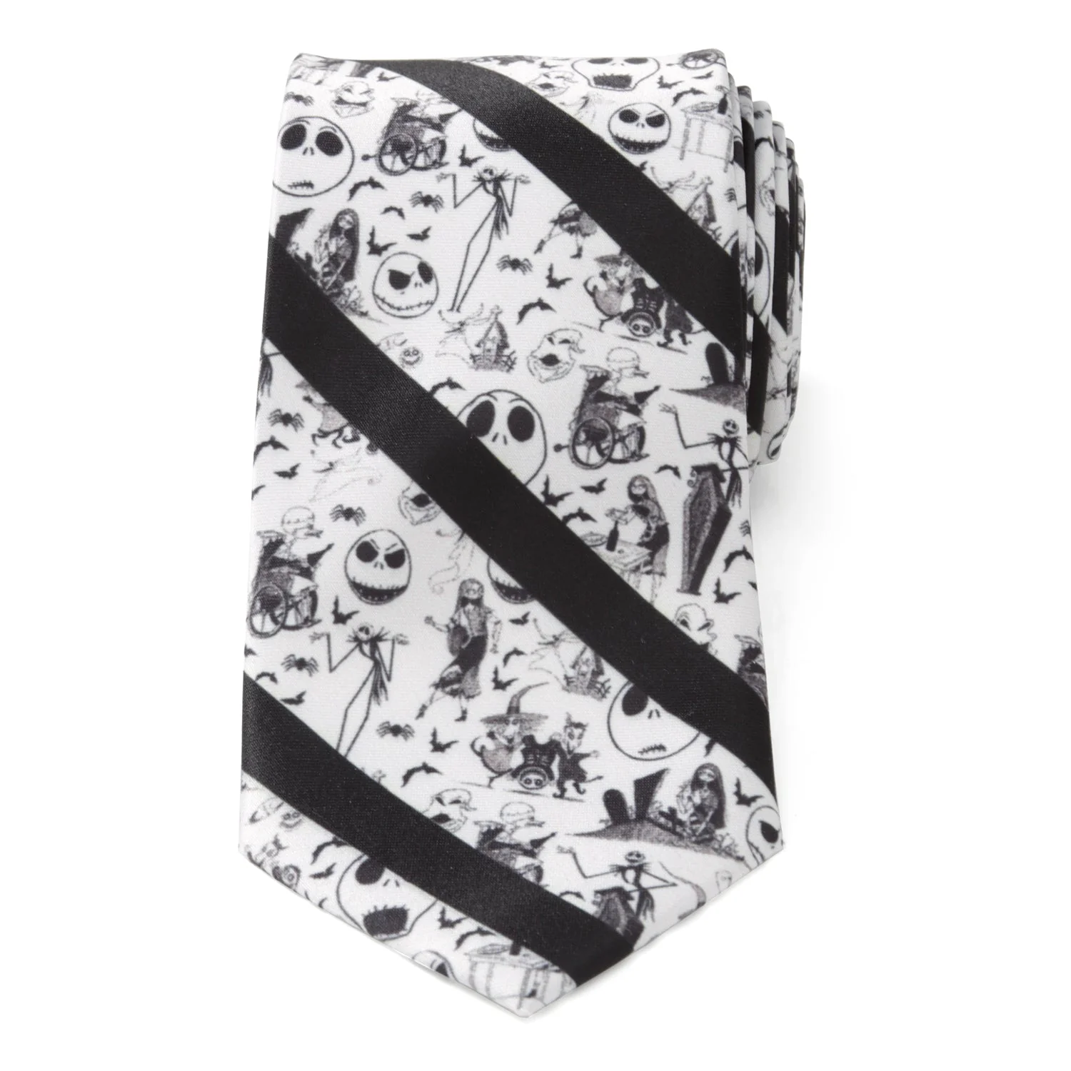 Disney The Nightmare Before Christmas Striped Black Men's Tie - Image 3