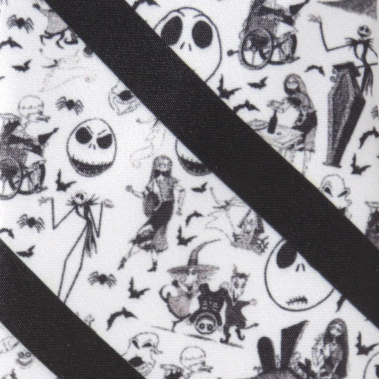 Disney The Nightmare Before Christmas Striped Black Men's Tie - Image 5