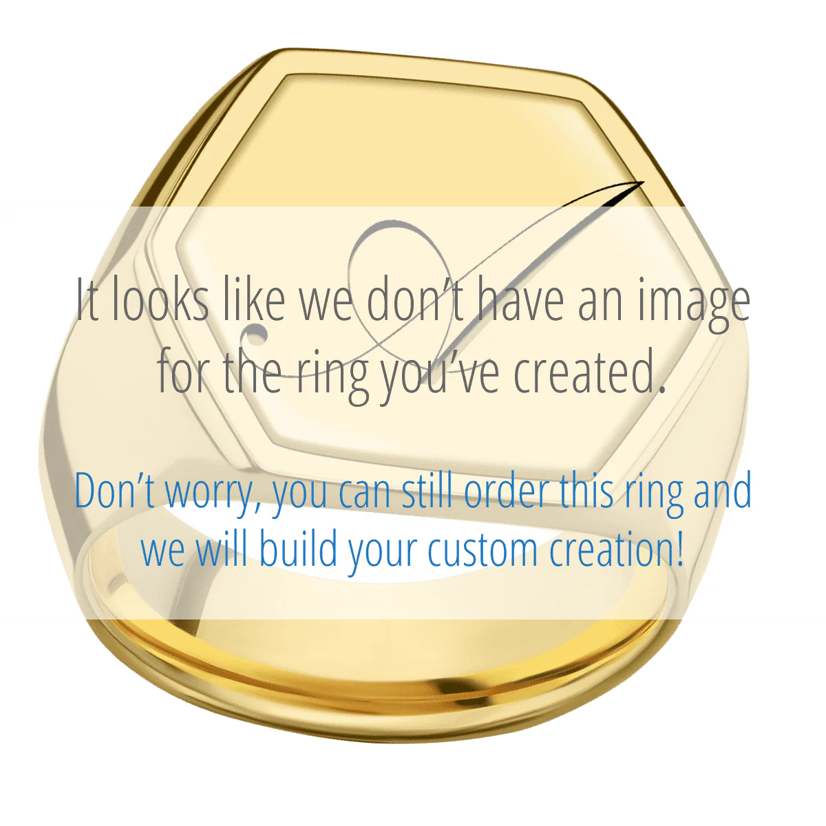Extra Large Hexagon signet ring (23x20mm) in 14K Yellow Gold, with a Wide style band, a 14K Yellow Gold inlay and a Kunstler Script 1 engraving. - Image 3