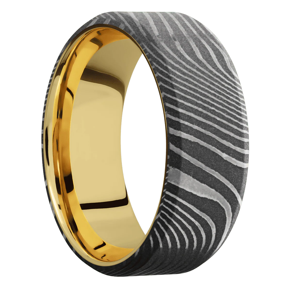 Flattwist + Acid Finish + 10K Yellow Gold