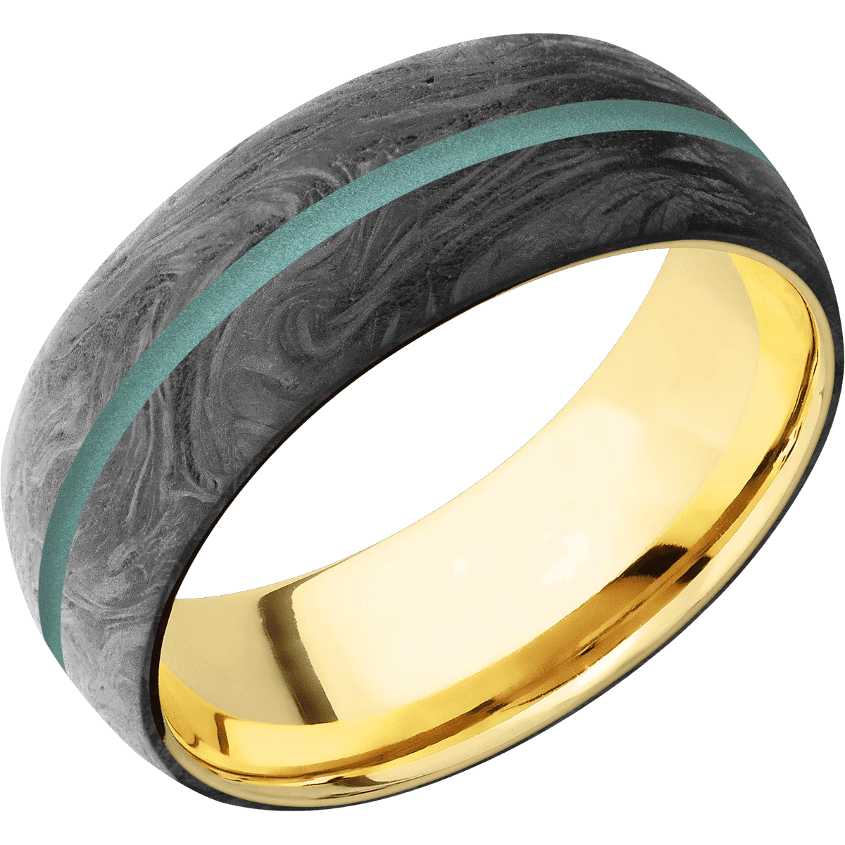 Forged Carbon Fiber + None Finish + 14K Yellow Gold - Image 2