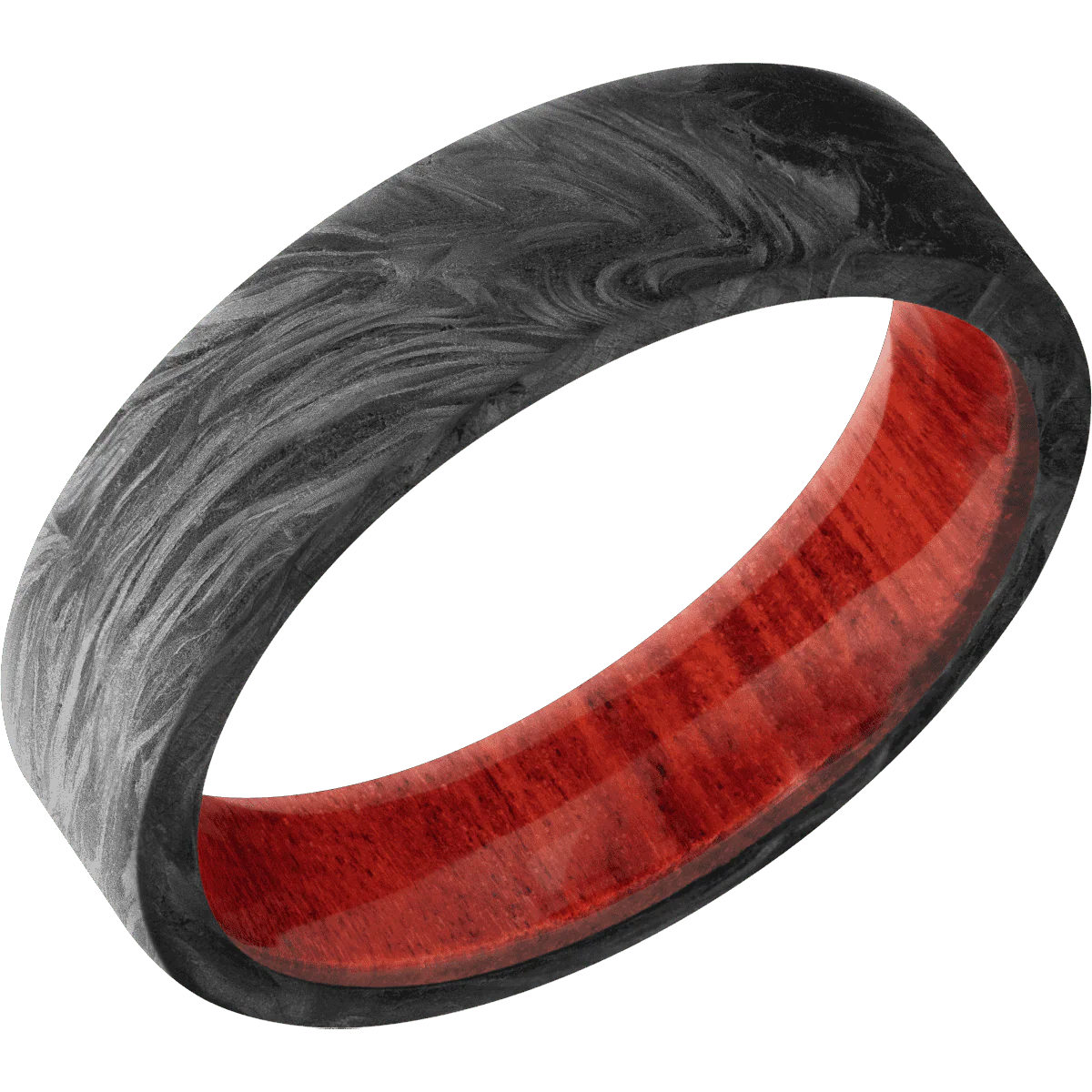 Forged Carbon Fiber + None Finish + Red Heart - Image 2