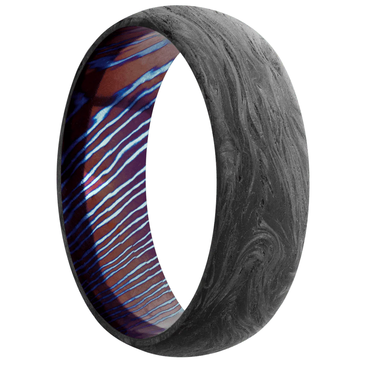 Forged Carbon Fiber + None Finish + Titanium Damascus