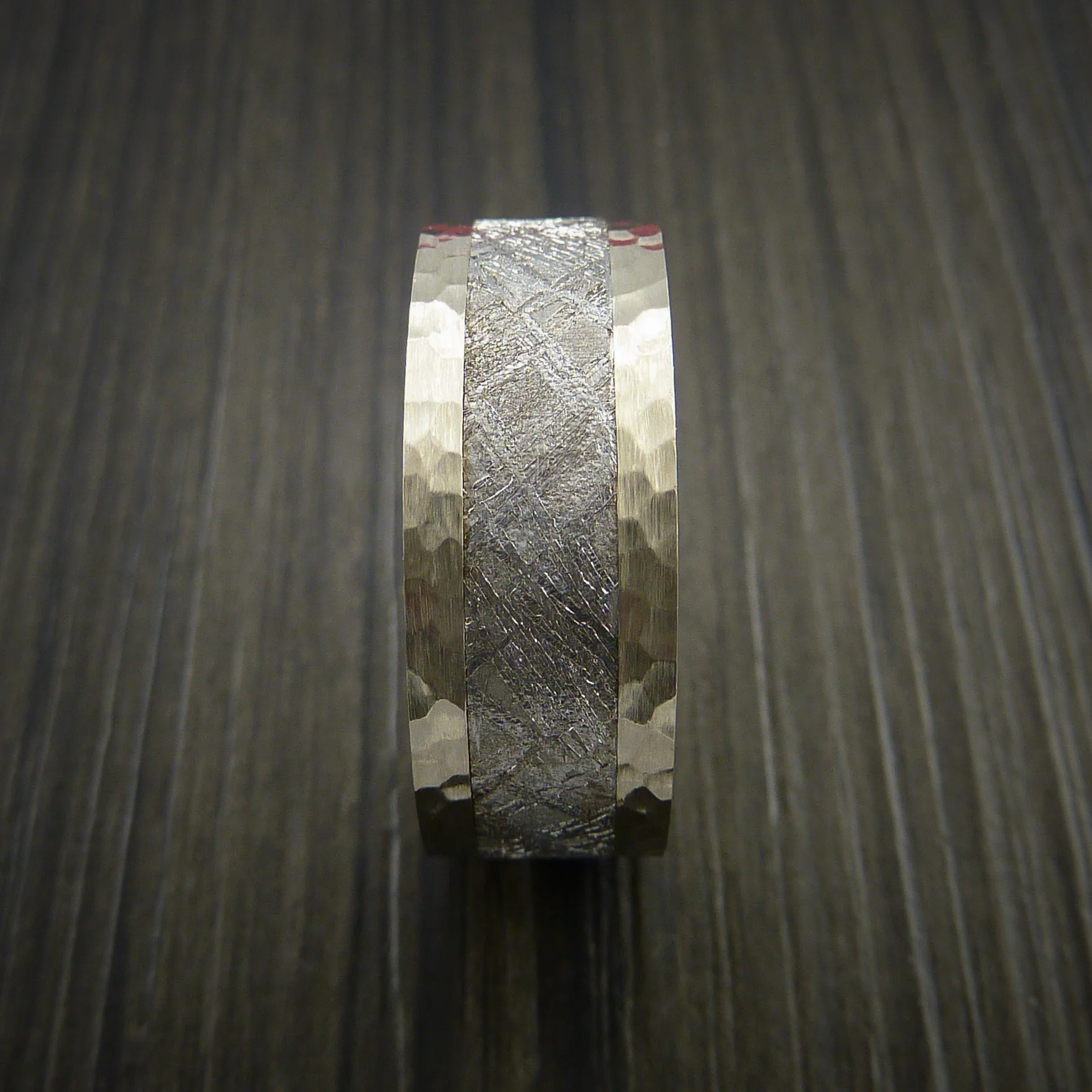 Gibeon Meteorite in White Gold Wedding Men's Band - Image 4