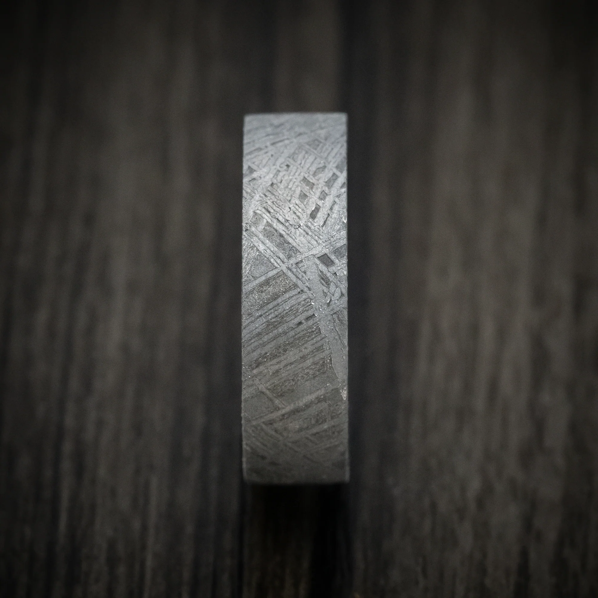 Gibeon Meteorite Men's Ring with Forged Carbon Fiber Sleeve Custom Made Band - Image 3