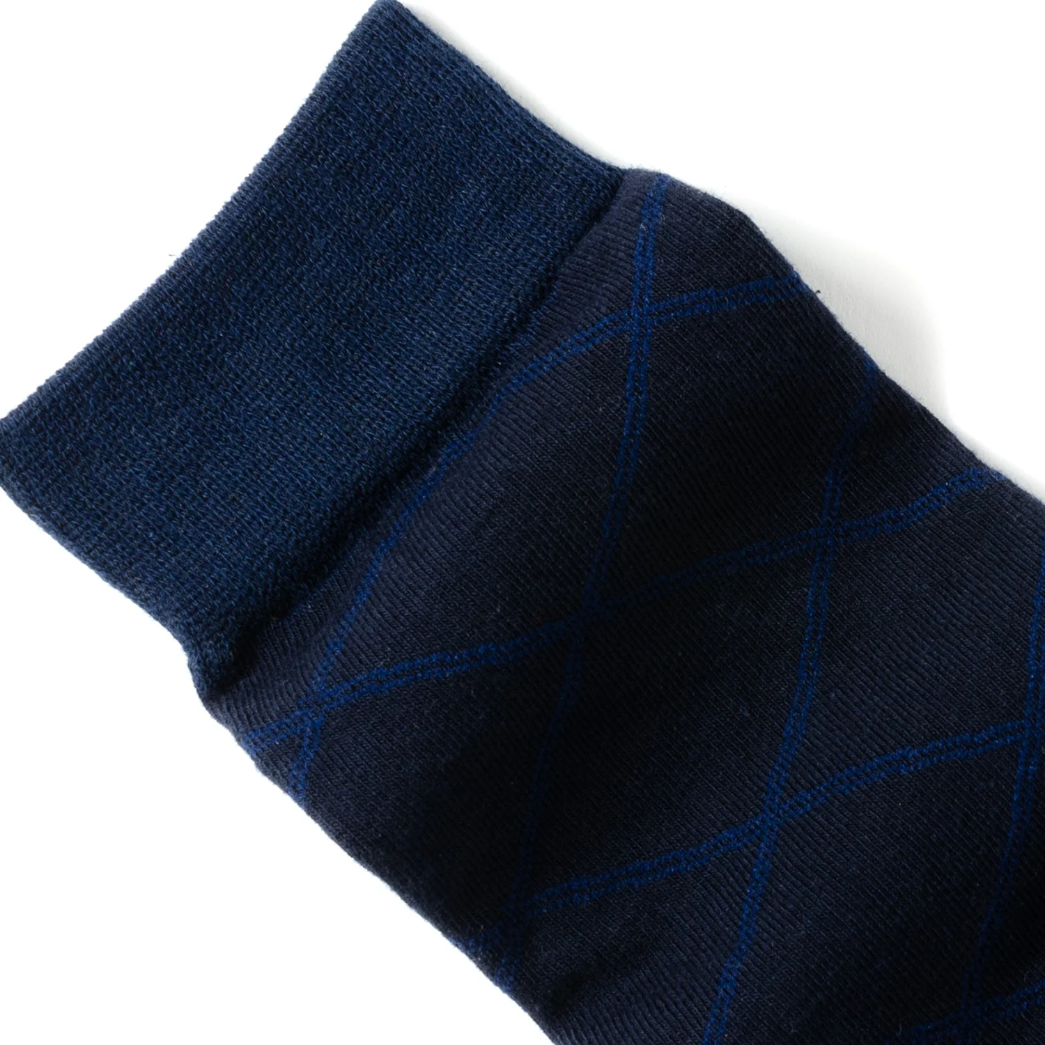 Grid Navy Men's Socks - Image 4