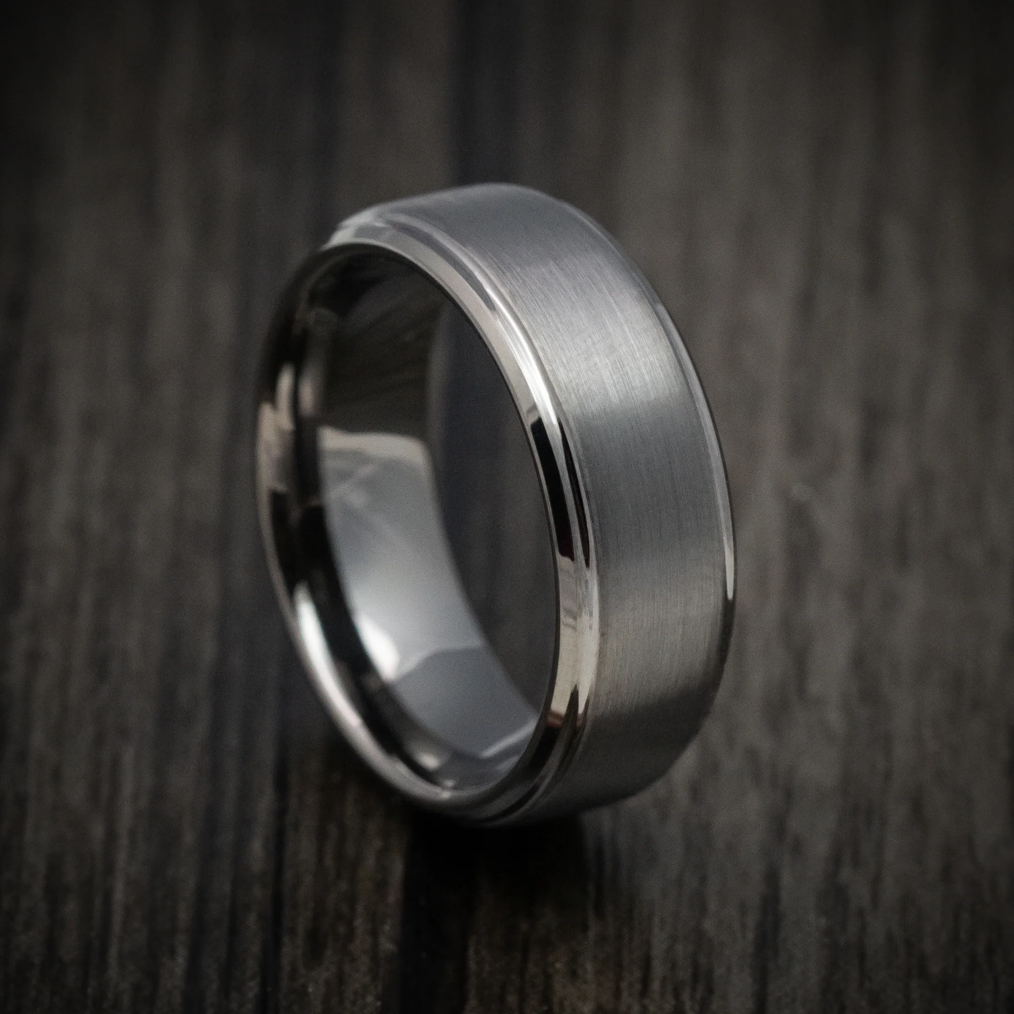 Gunmetal Tungsten Men's Ring with Satin Finish Band
