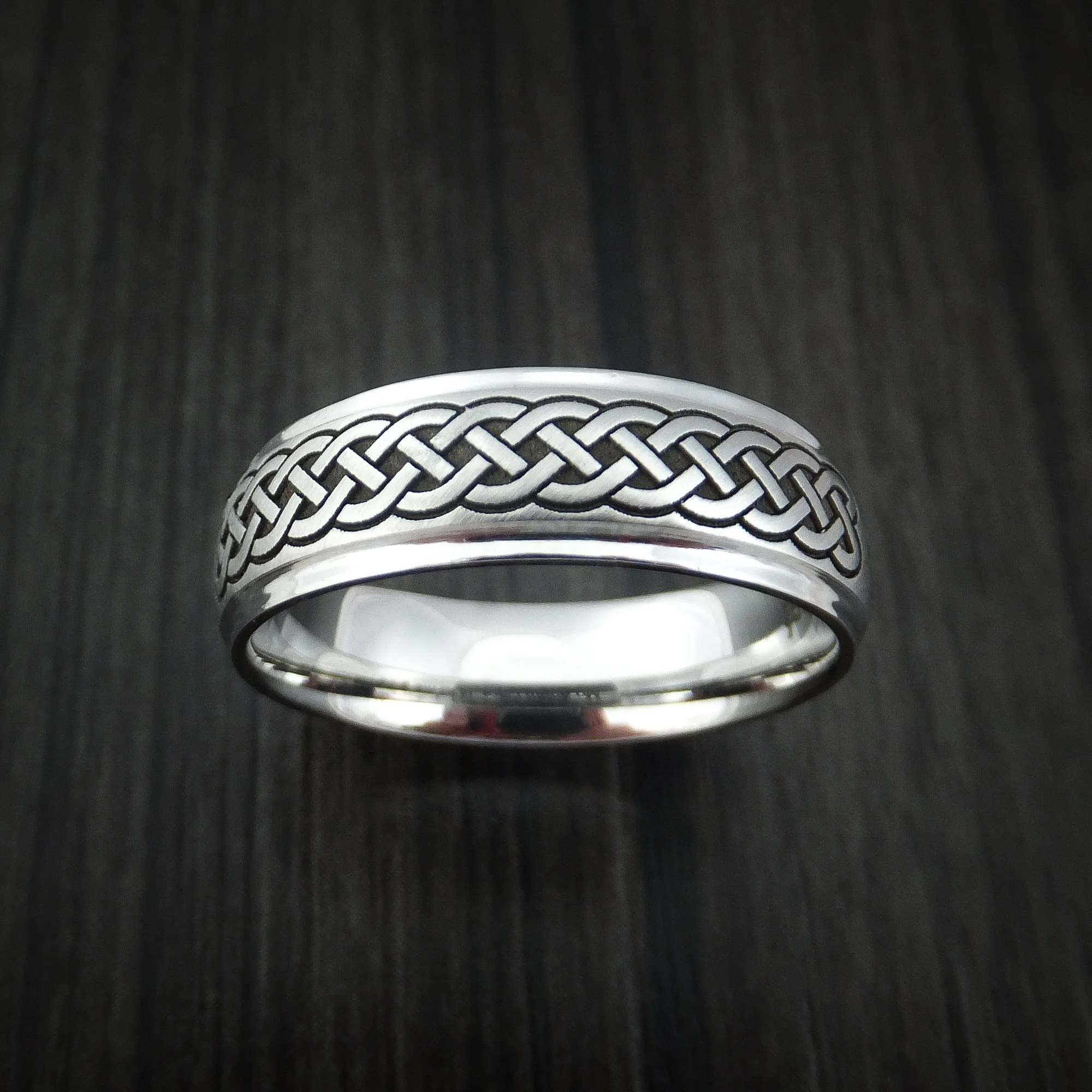 Inconel Celtic Band Irish Knot Cross Men's Ring Carved Pattern Design - Image 2