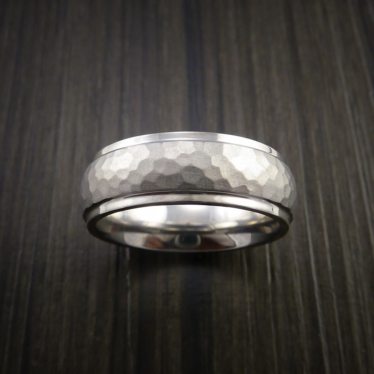 Inconel Hammer Finish Wedding Band Engagement Men's Ring - Image 2