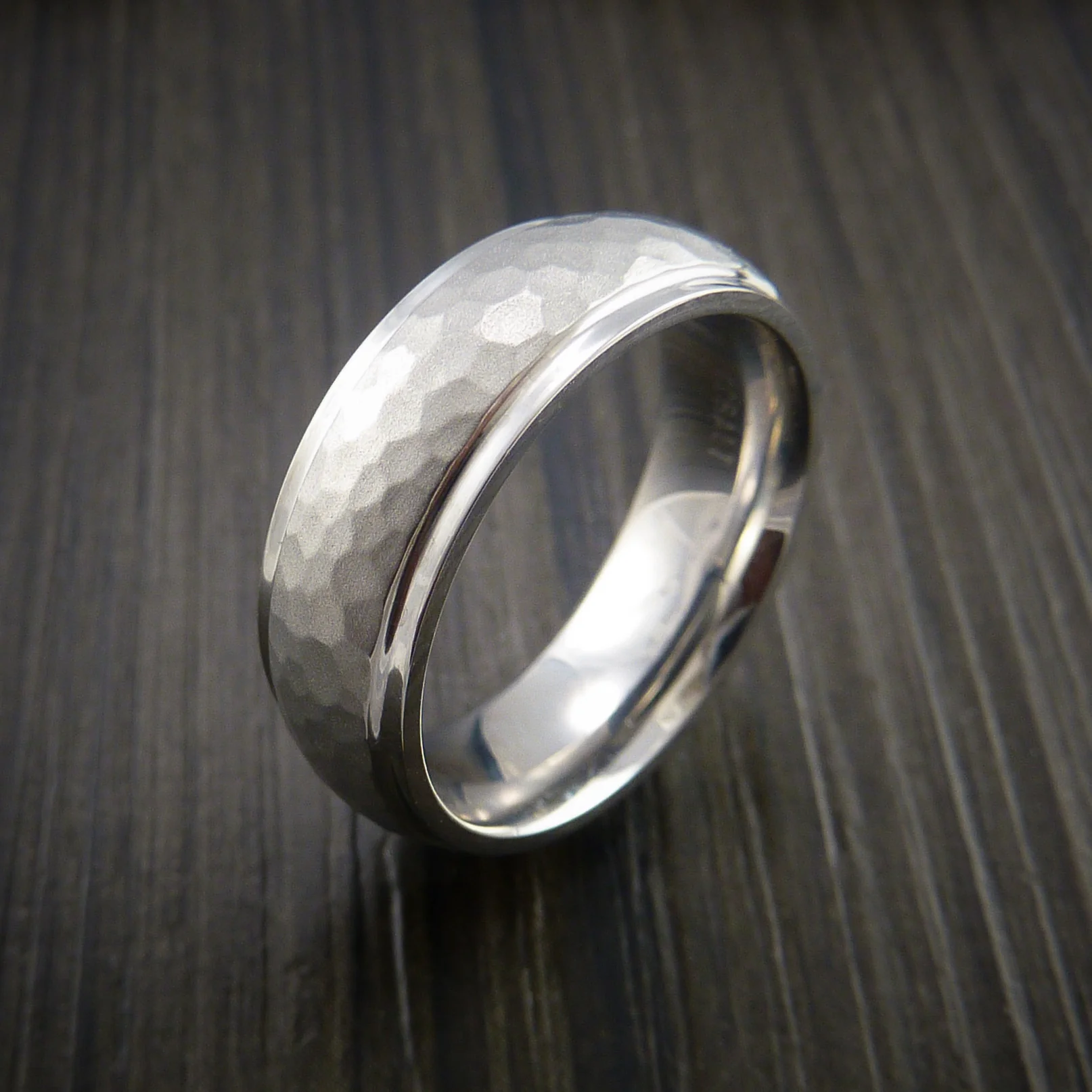 Inconel Hammer Finish Wedding Band Engagement Men's Ring - Image 3