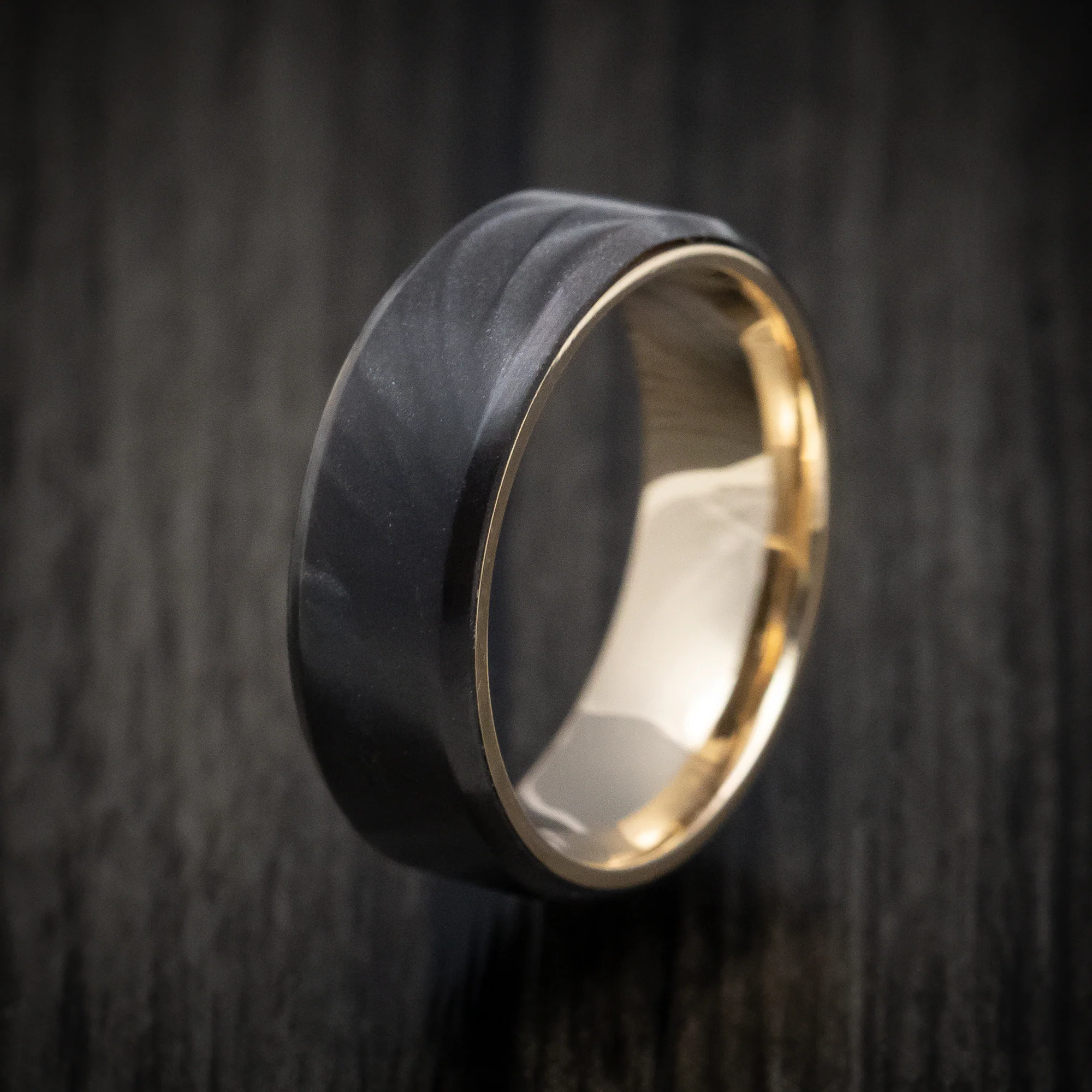 Juma Men's Ring with 14K Gold Sleeve Custom Made Band - Image 4
