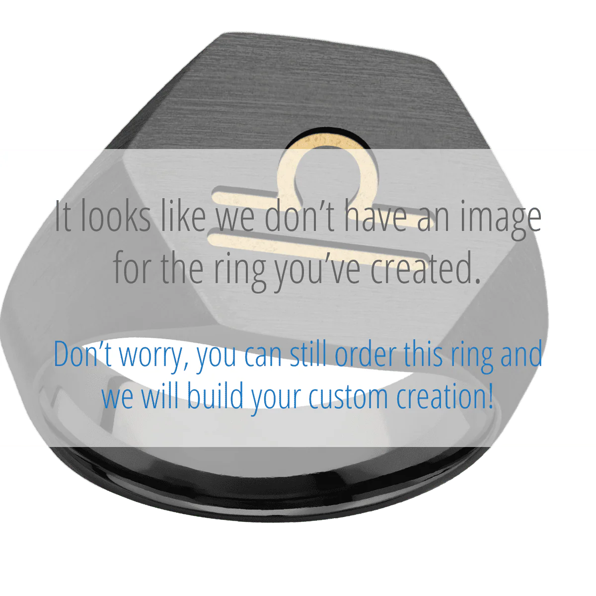 Large Hexagon signet ring (18.5x16mm) in Zirconium, with a Wide style band, a 10K Yellow Gold inlay and a LIBRA engraving. - Image 3