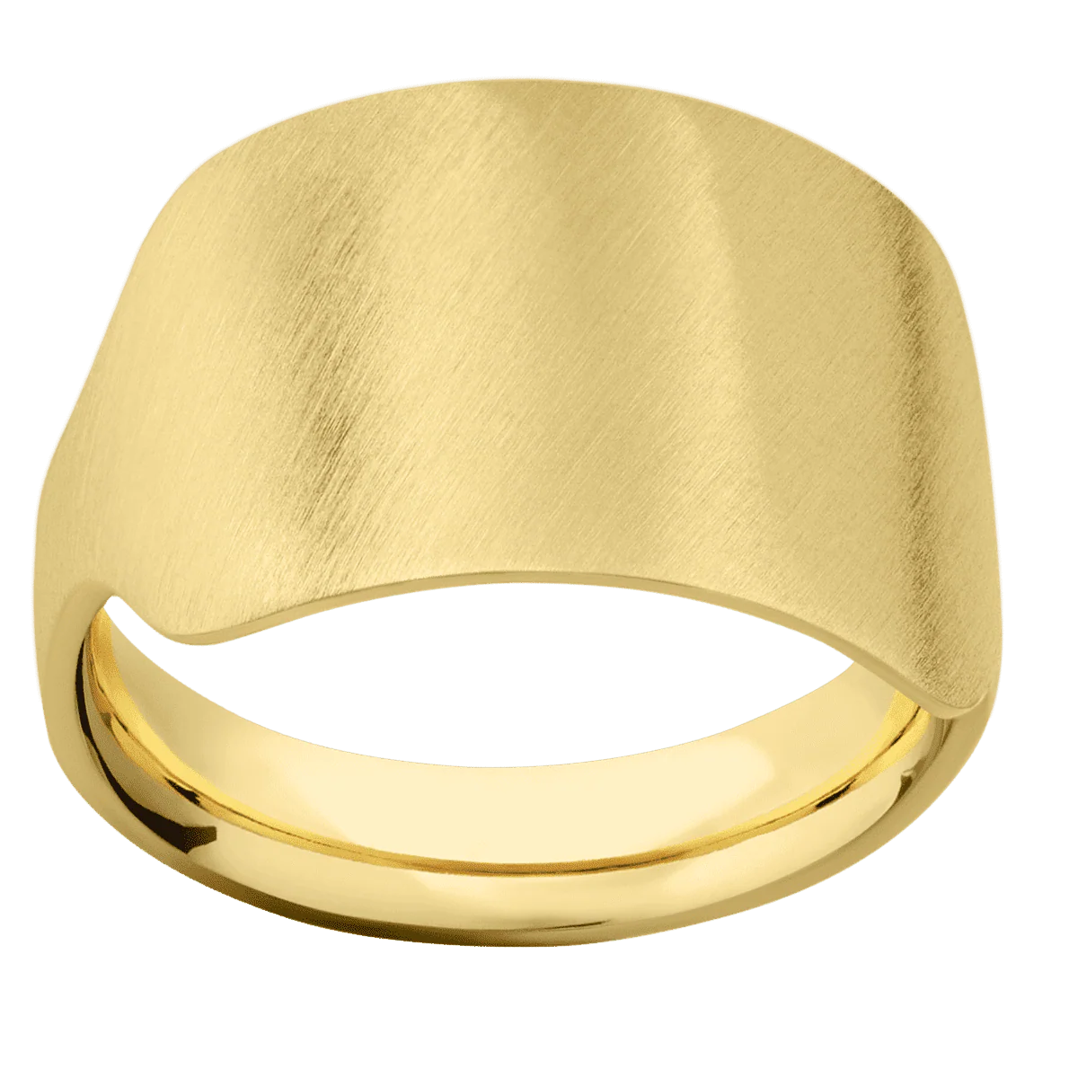 Large Horizontal Rectangle signet ring (20x14.5mm) in 18K Yellow Gold, with a Cigar style band. - Image 3