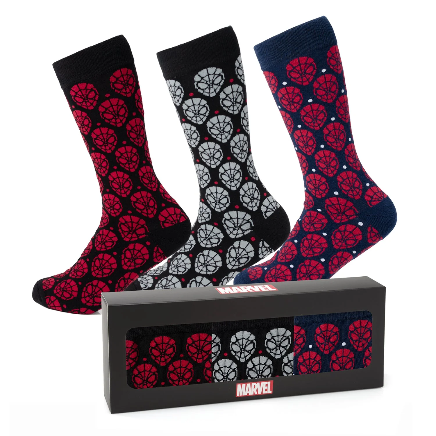 Marvel Spider-Man Dot 3 Pack Socks and Lapel Pin Gift Set - Image 2